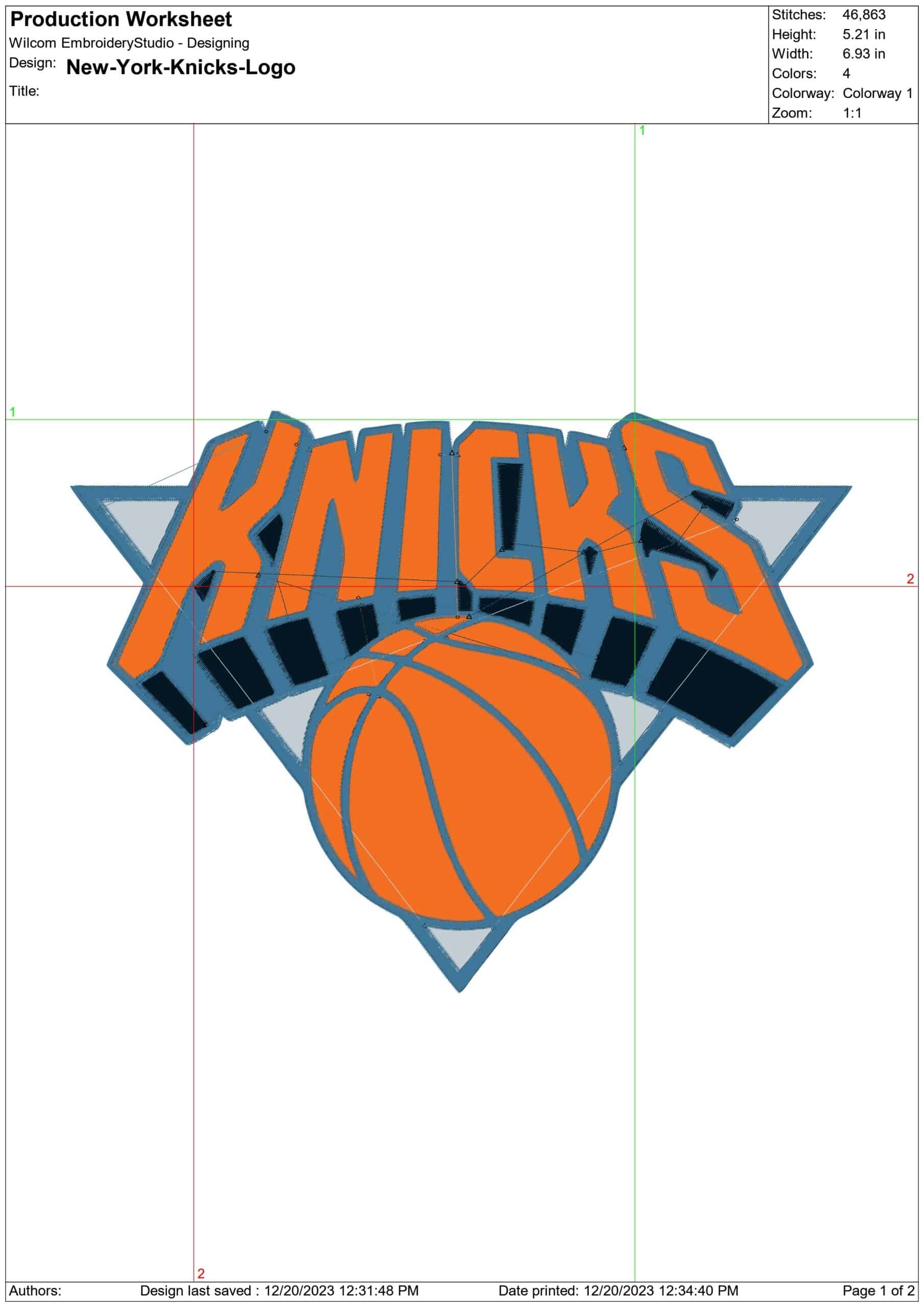 New York Knicks 1992 NBA Logo  embroidery design -Madison Square Garden Arena- embroidery  machine pattern embroidery file - instant download — view 4