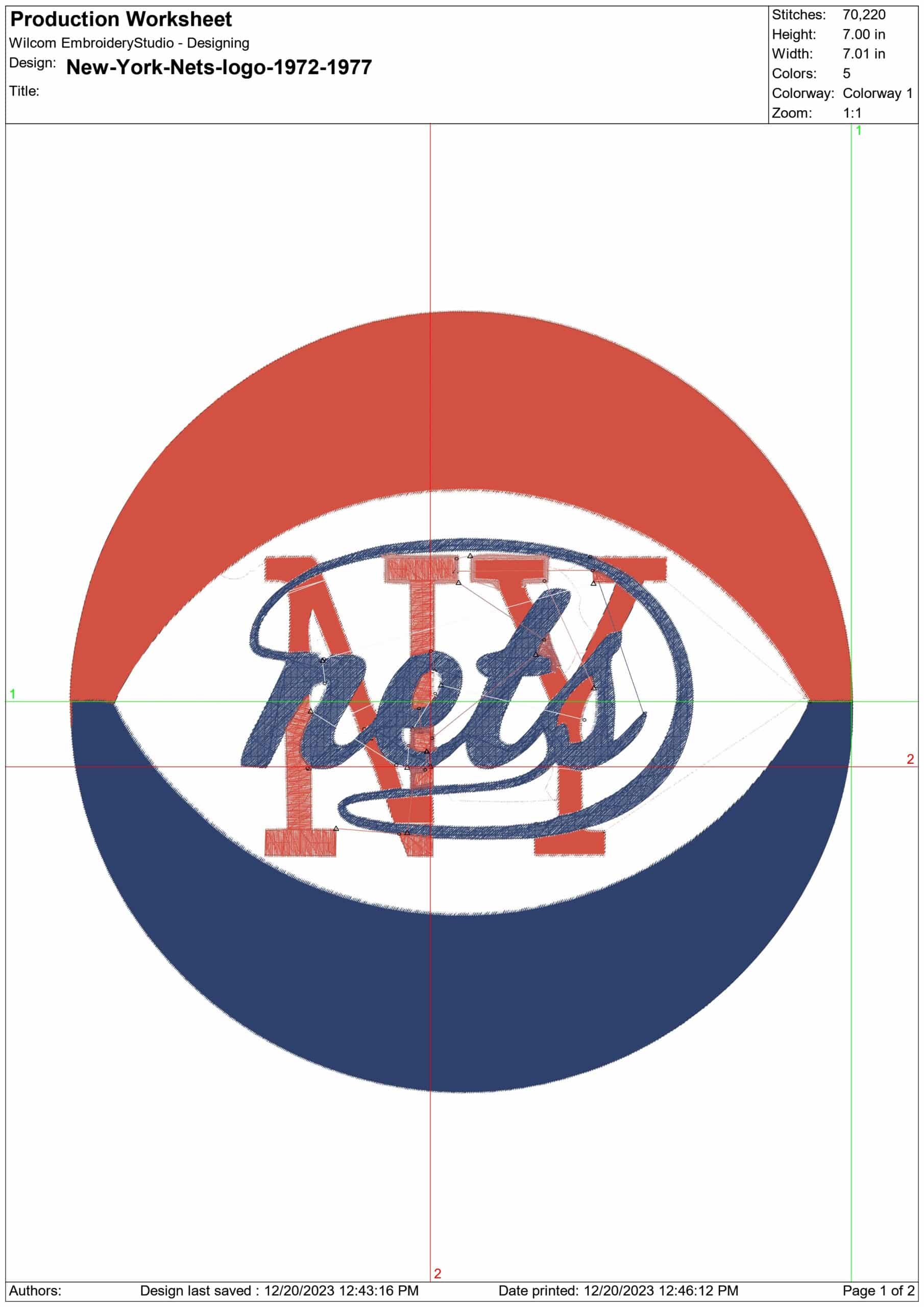 New York Nets 1972-1977  NBA Logo  embroidery design -Madison Square Garden Arena- embroidery  machine pattern embroidery file - instant download — view 3