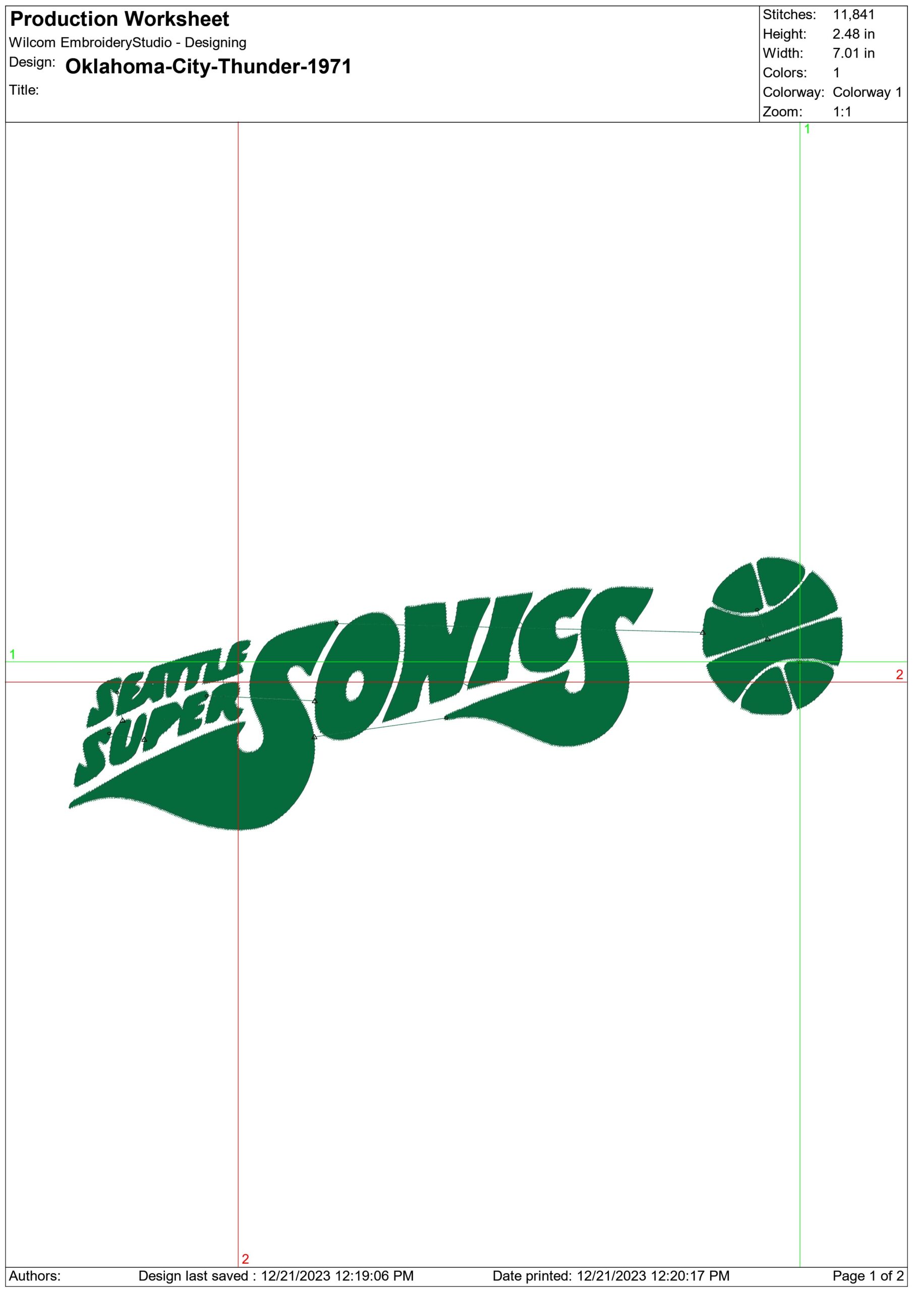 Oklahoma City Thunder 1971 NBA Logo  embroidery design -Paycom Center Arena- embroidery  machine pattern embroidery file - instant download — view 3