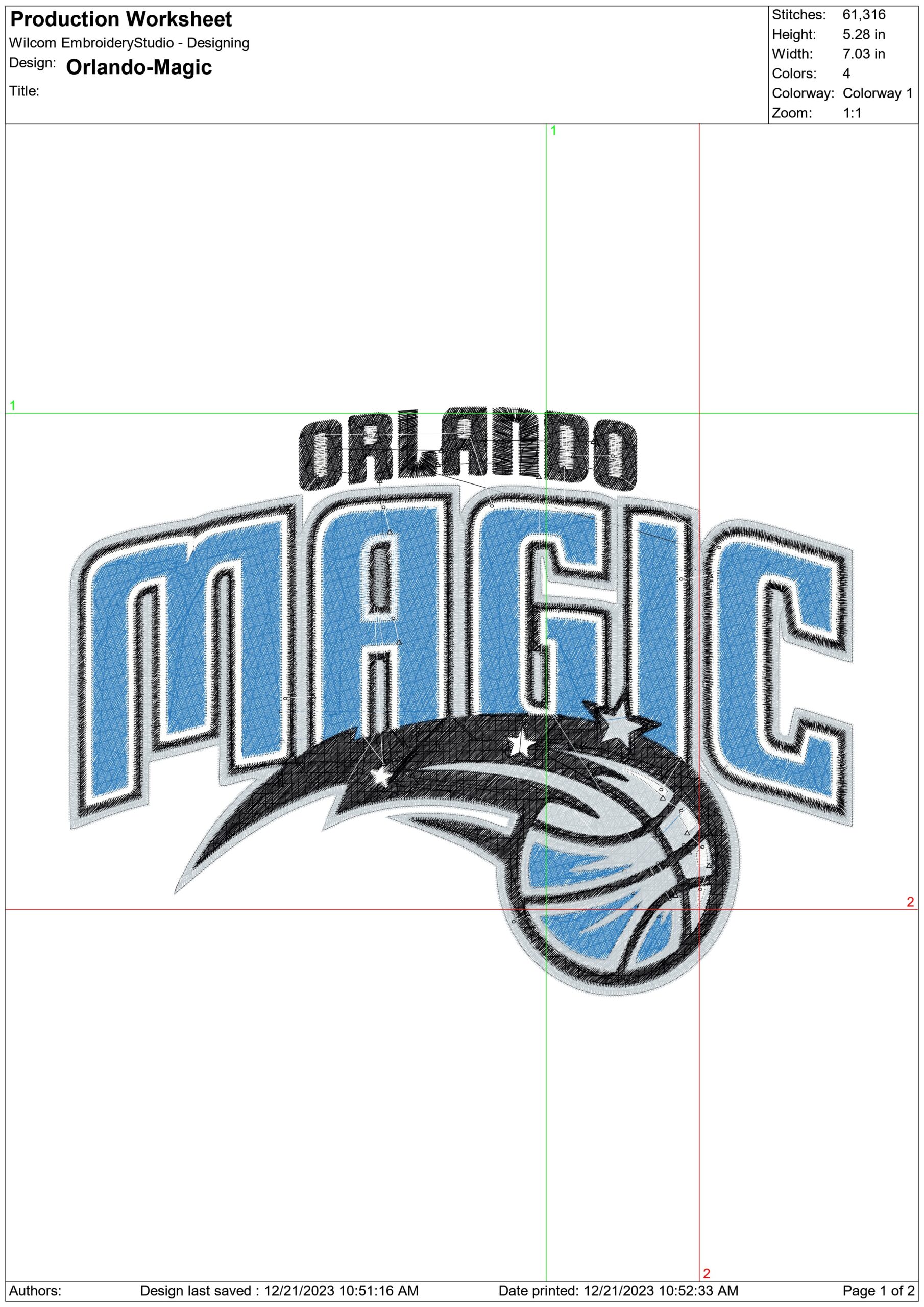 Orlando Magic NBA Logo  embroidery design -Kia Center Arena- embroidery  machine pattern embroidery file - instant download — view 3