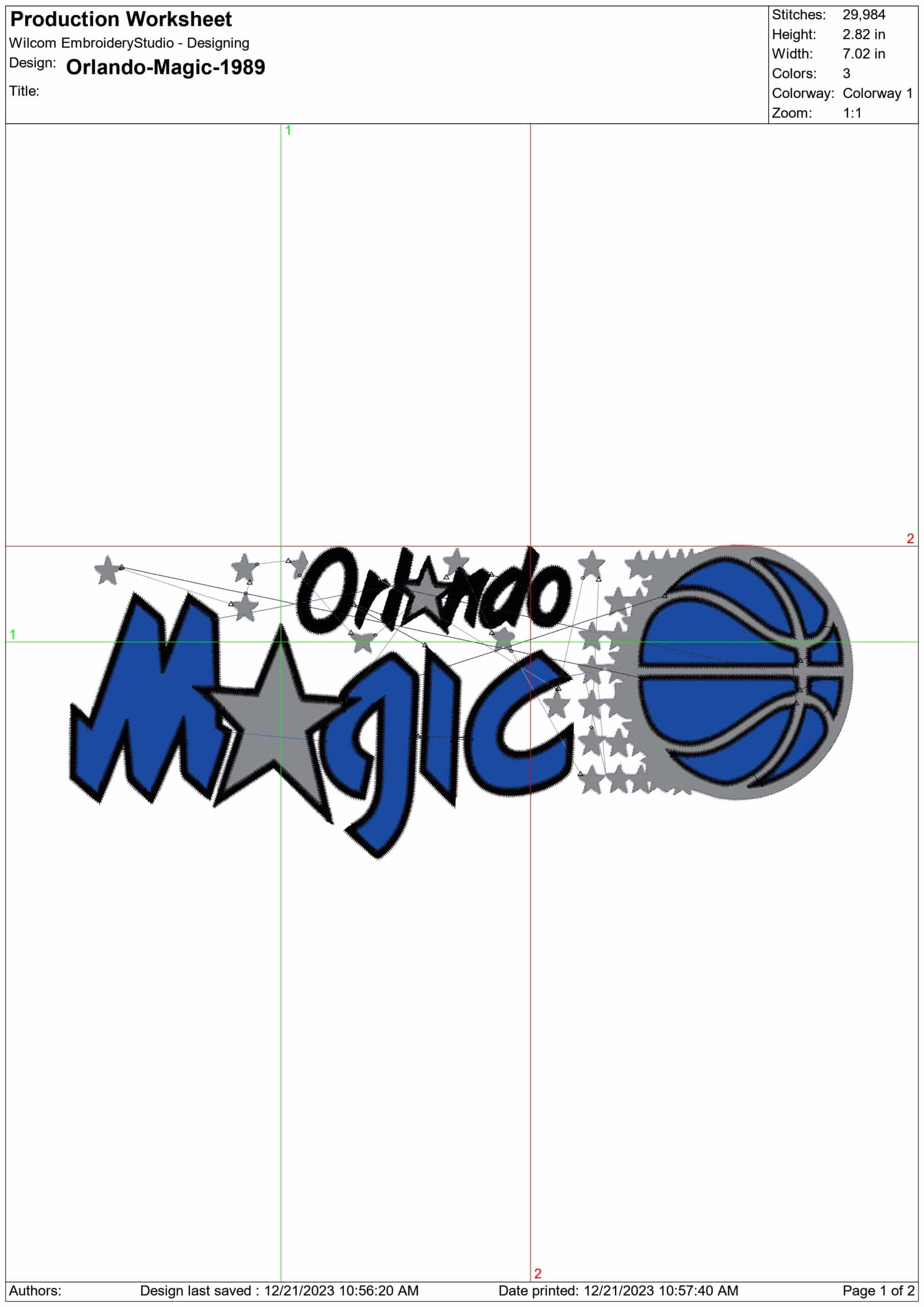 Orlando Magic 1989 NBA Logo  embroidery design -Kia Center Arena- embroidery  machine pattern embroidery file - instant download — view 3