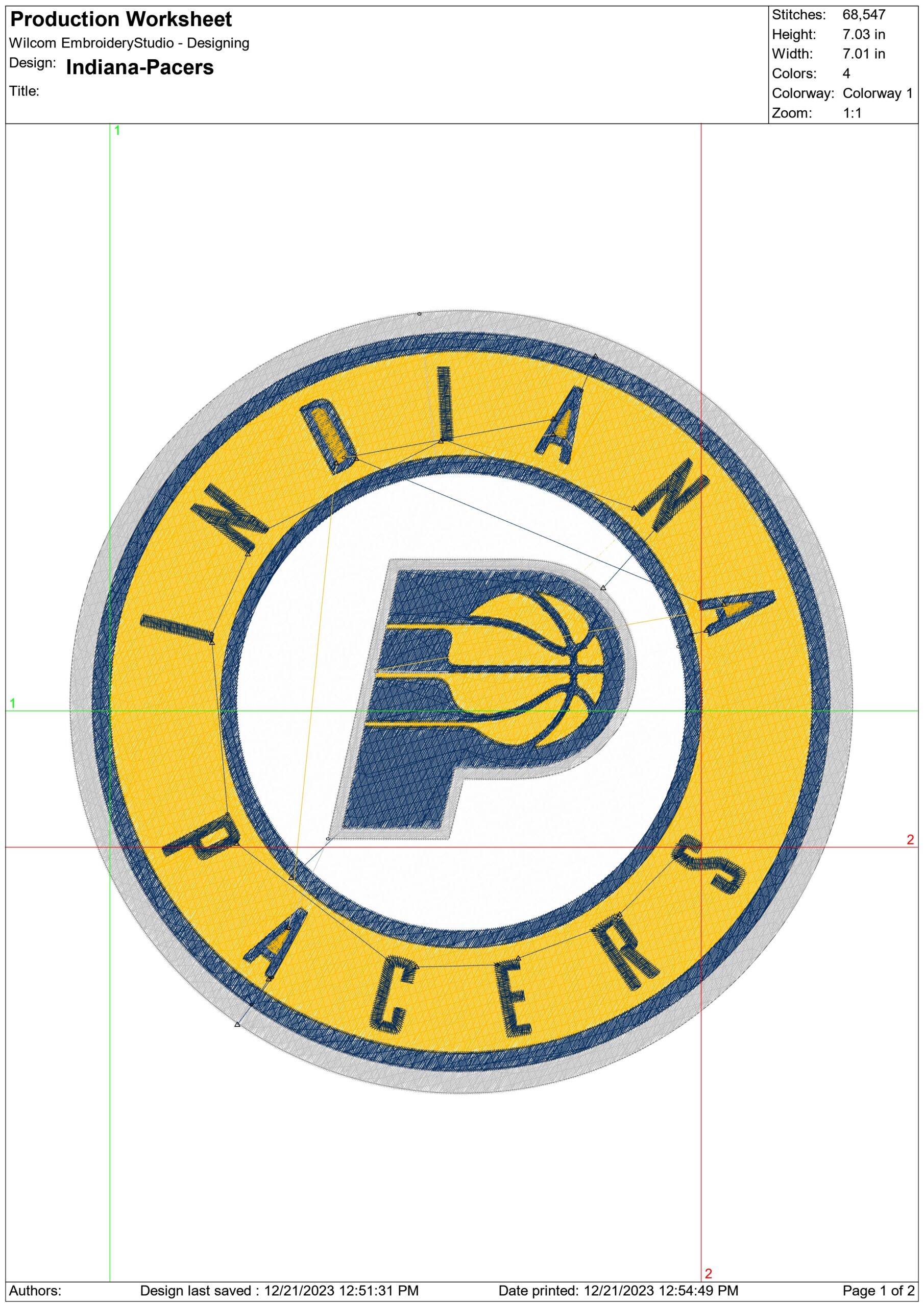 Indiana Pacers NBA Logo  embroidery design -Gainbridge Fieldhouse  Arena- embroidery  machine pattern embroidery file - instant download — view 3