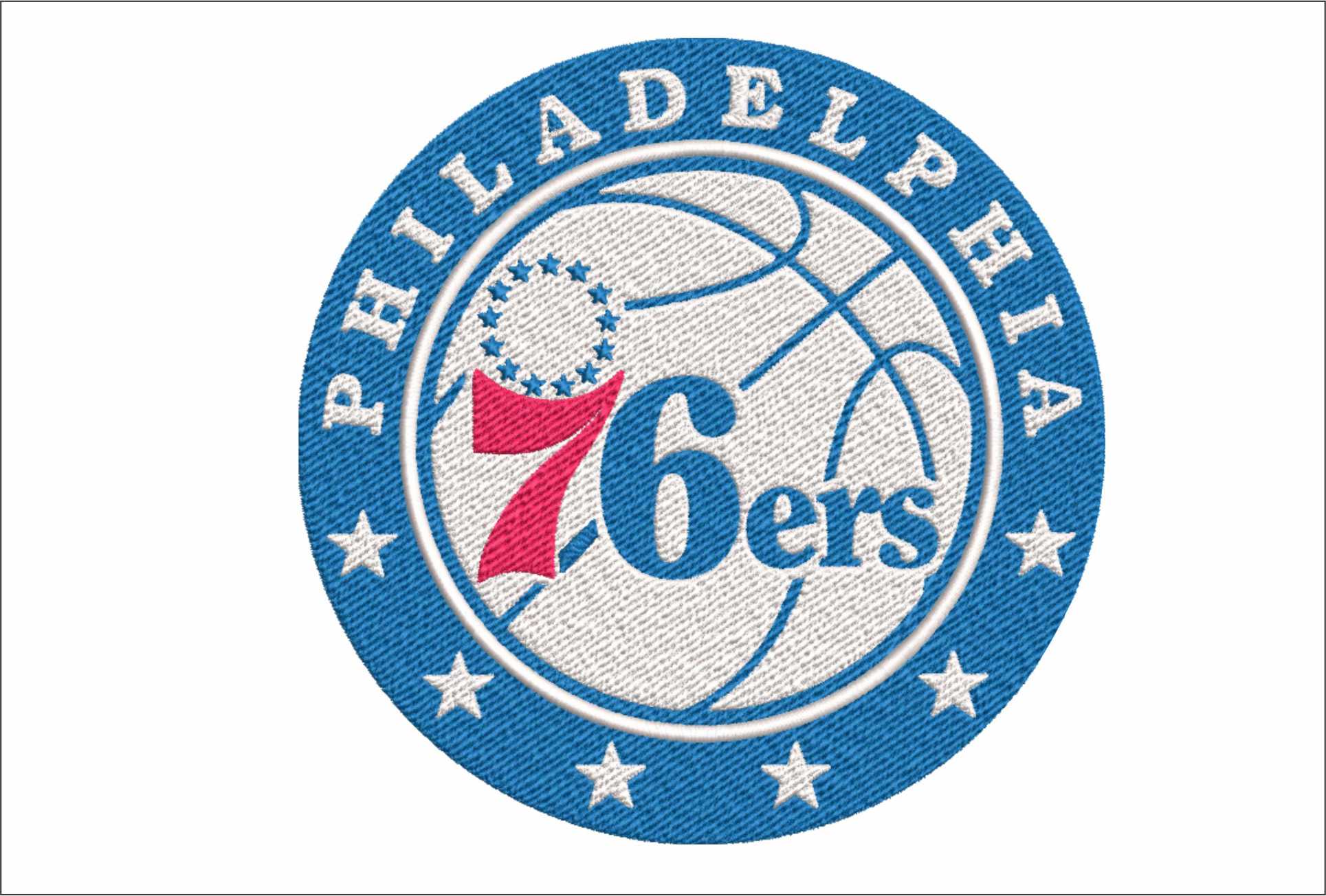 Philadelphia 76ers NBA Logo  embroidery design -Wells Fargo Center Arena- embroidery  machine pattern embroidery file - instant download