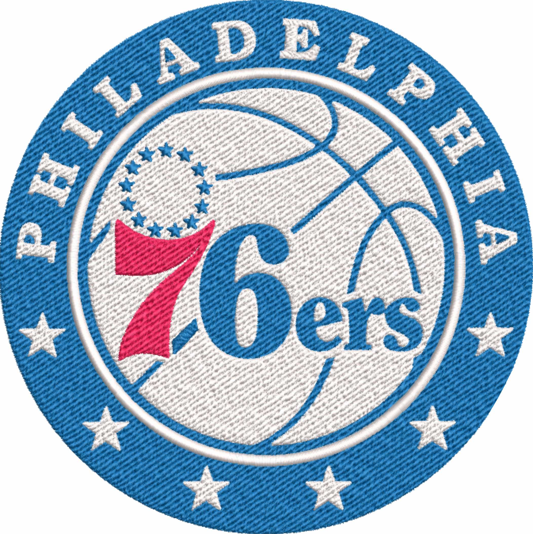 Philadelphia 76ers NBA Logo  embroidery design -Wells Fargo Center Arena- embroidery  machine pattern embroidery file - instant download — view 2