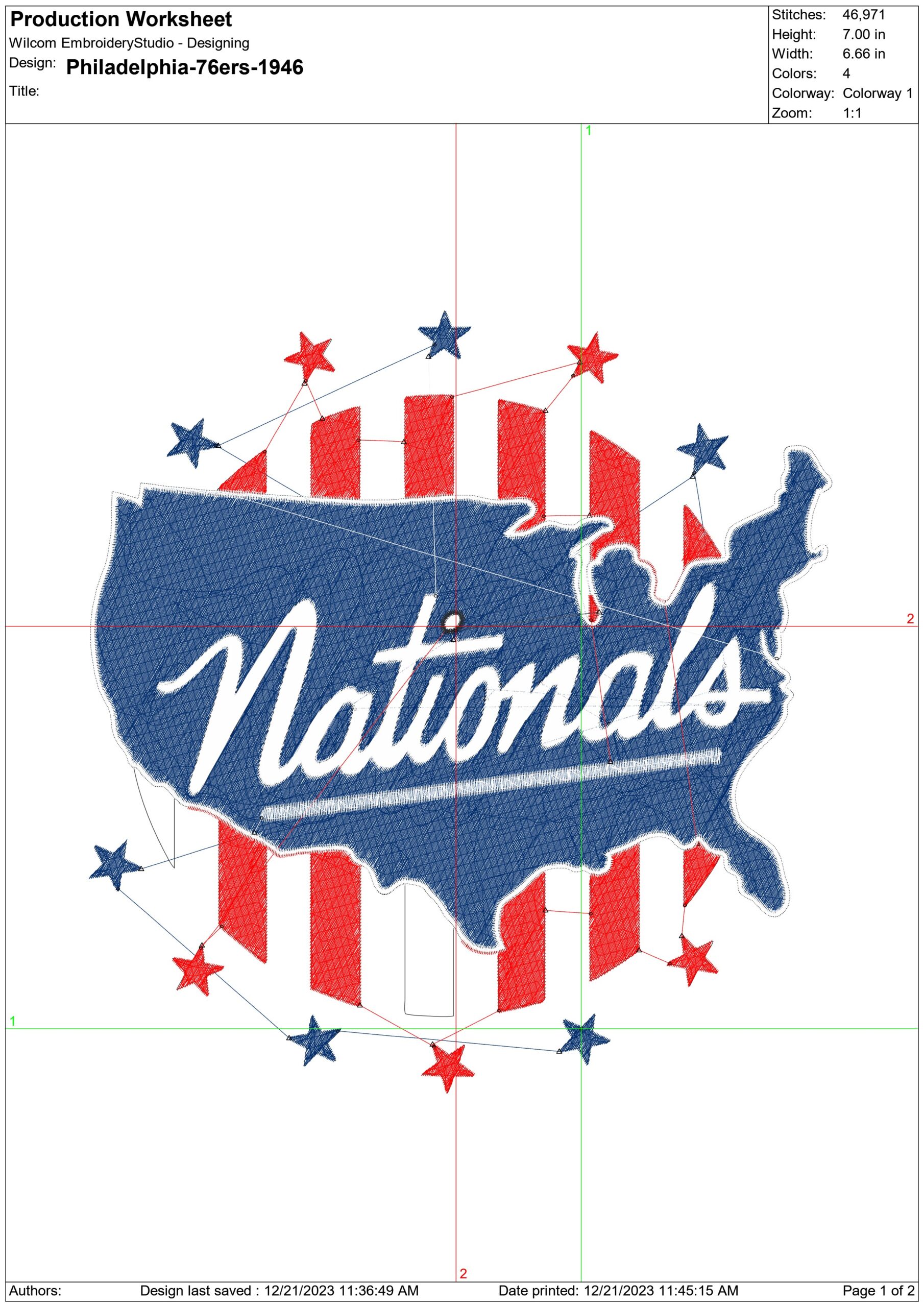 Philadelphia 76ers 1946 NBA Logo  embroidery design -Wells Fargo Center Arena- embroidery  machine pattern embroidery file - instant download — view 3