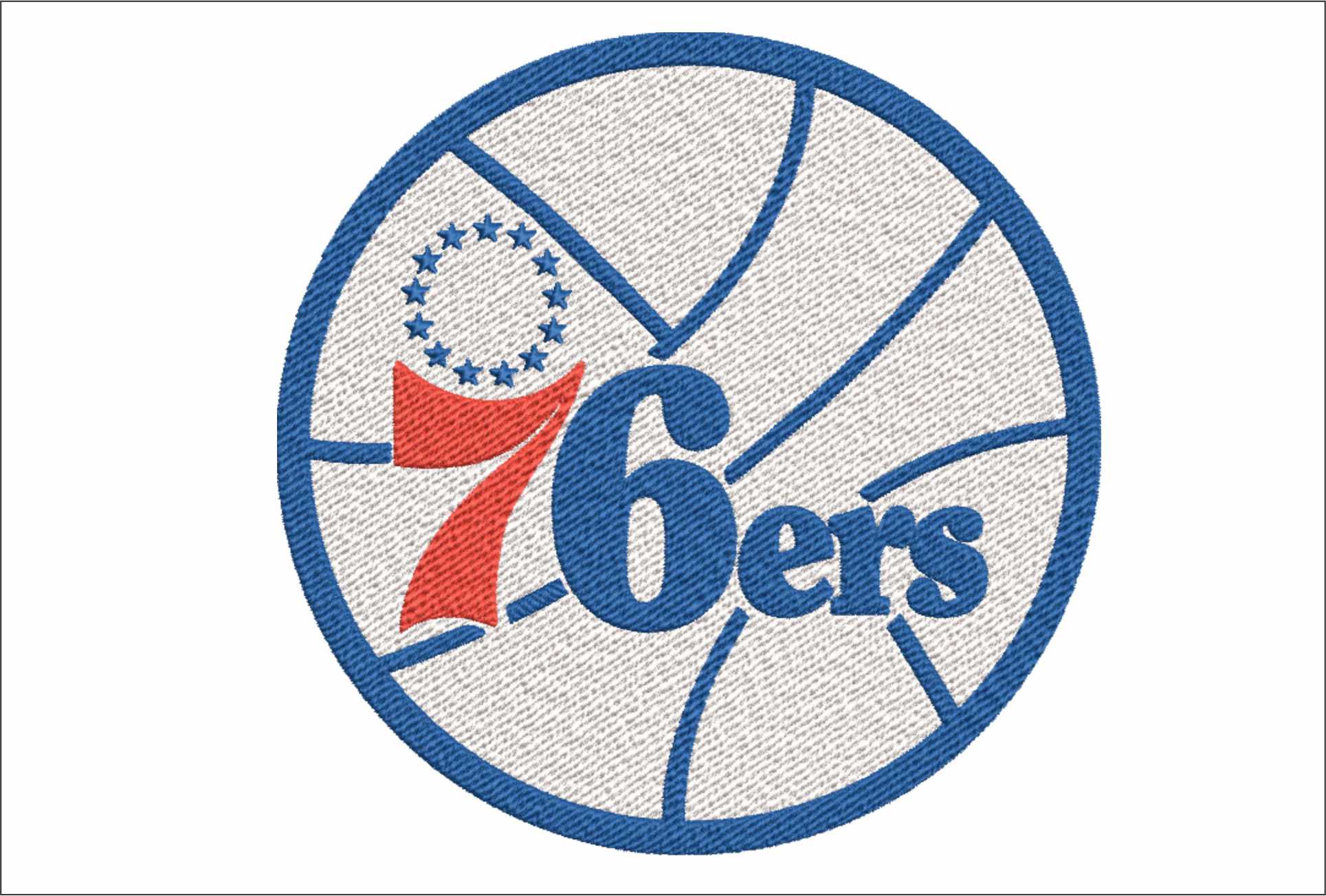 Philadelphia 76ers 1977 NBA Logo  embroidery design -Wells Fargo Center Arena- embroidery  machine pattern embroidery file - instant download