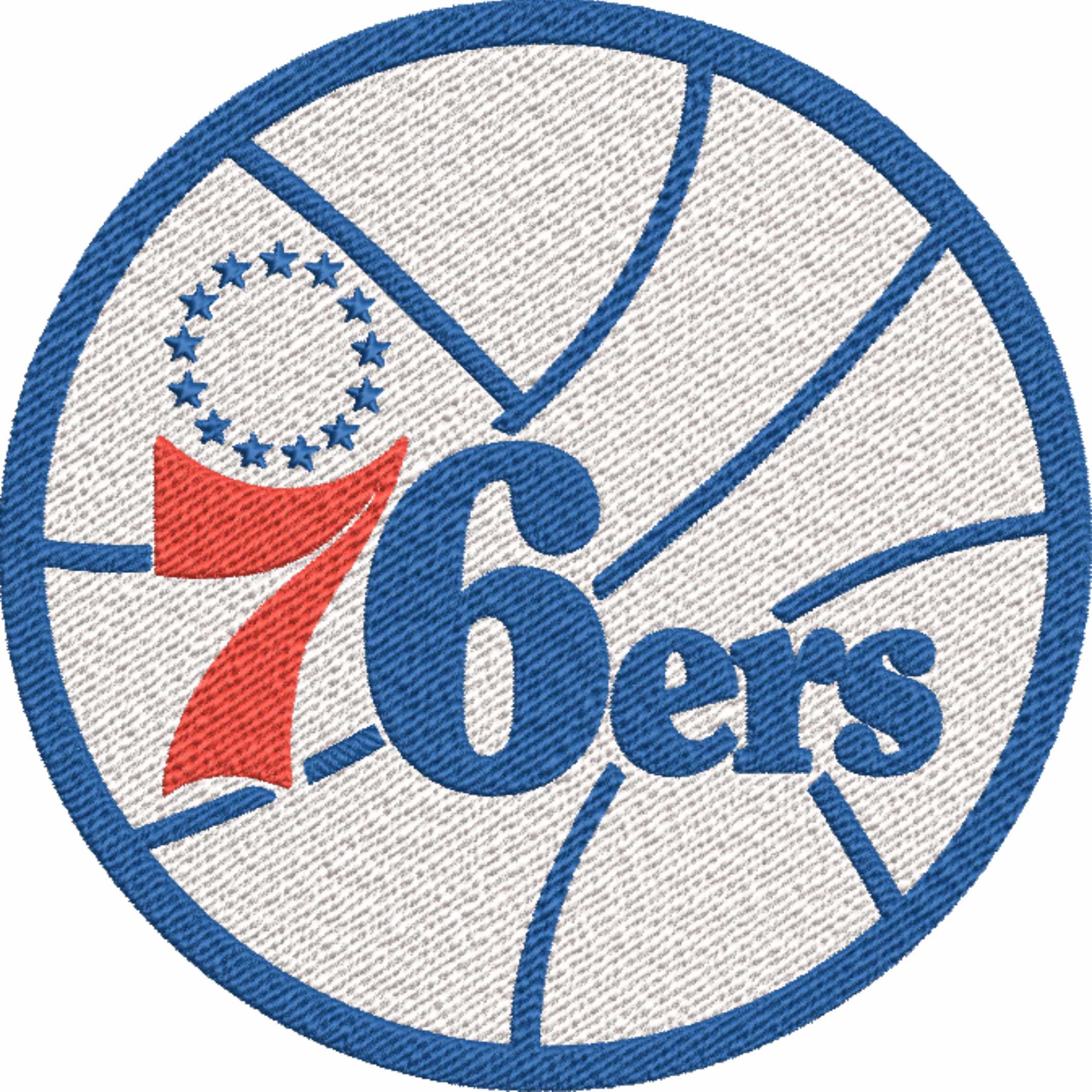 Philadelphia 76ers 1977 NBA Logo  embroidery design -Wells Fargo Center Arena- embroidery  machine pattern embroidery file - instant download — view 2