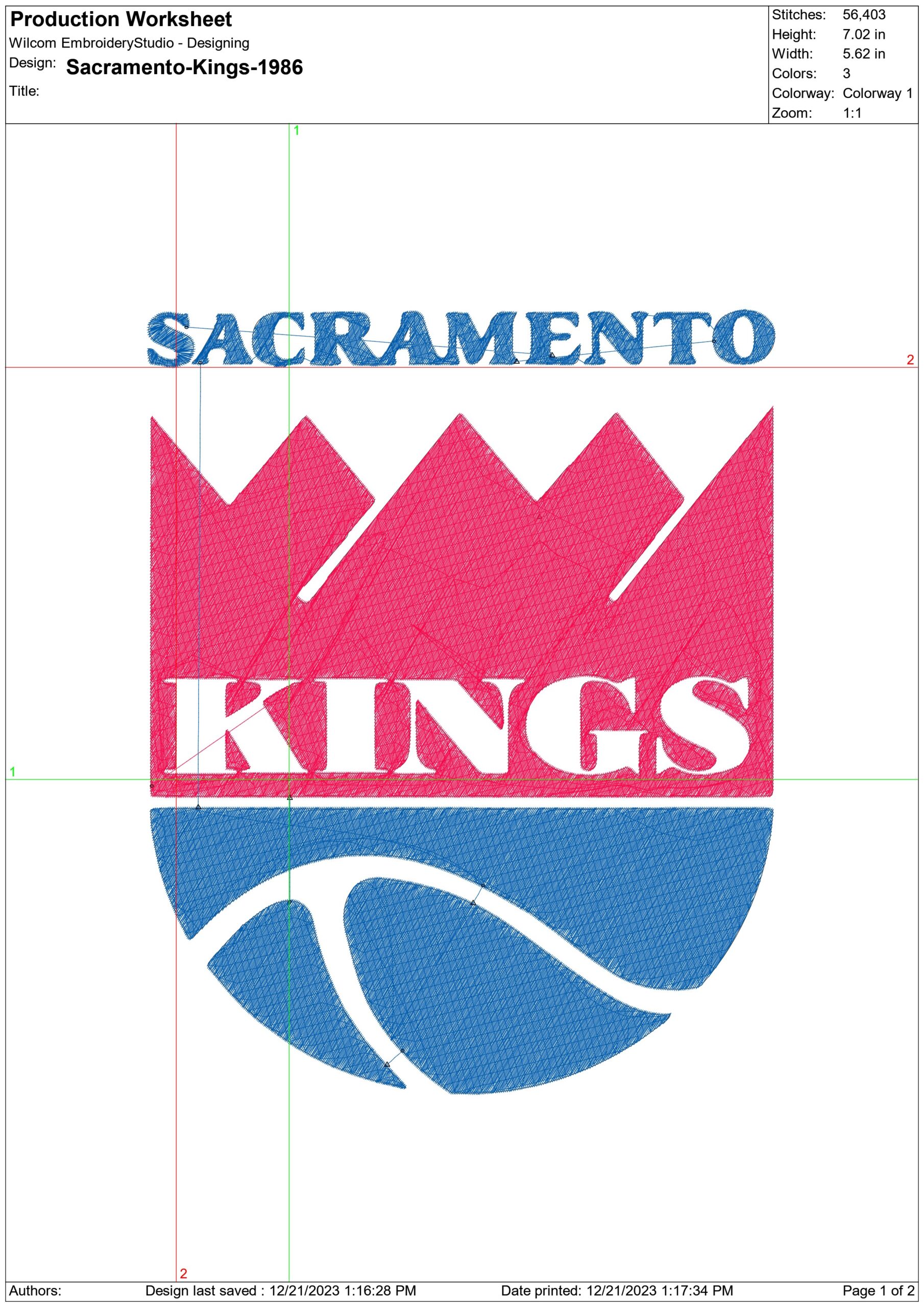 Sacramento Kings 1986 NBA Logo  embroidery design -Golden 1 Center Arena- embroidery  machine pattern embroidery file - instant download — view 3