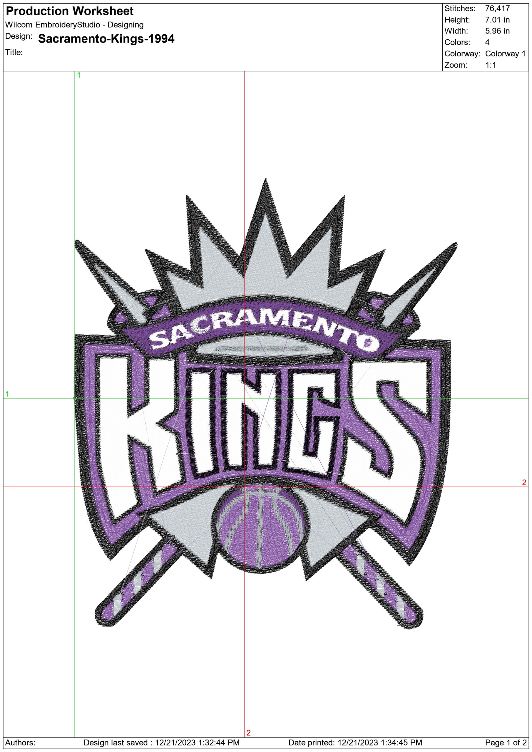 Sacramento Kings 1994 NBA Logo  embroidery design -Golden 1 Center Arena- embroidery  machine pattern embroidery file - instant download — view 3
