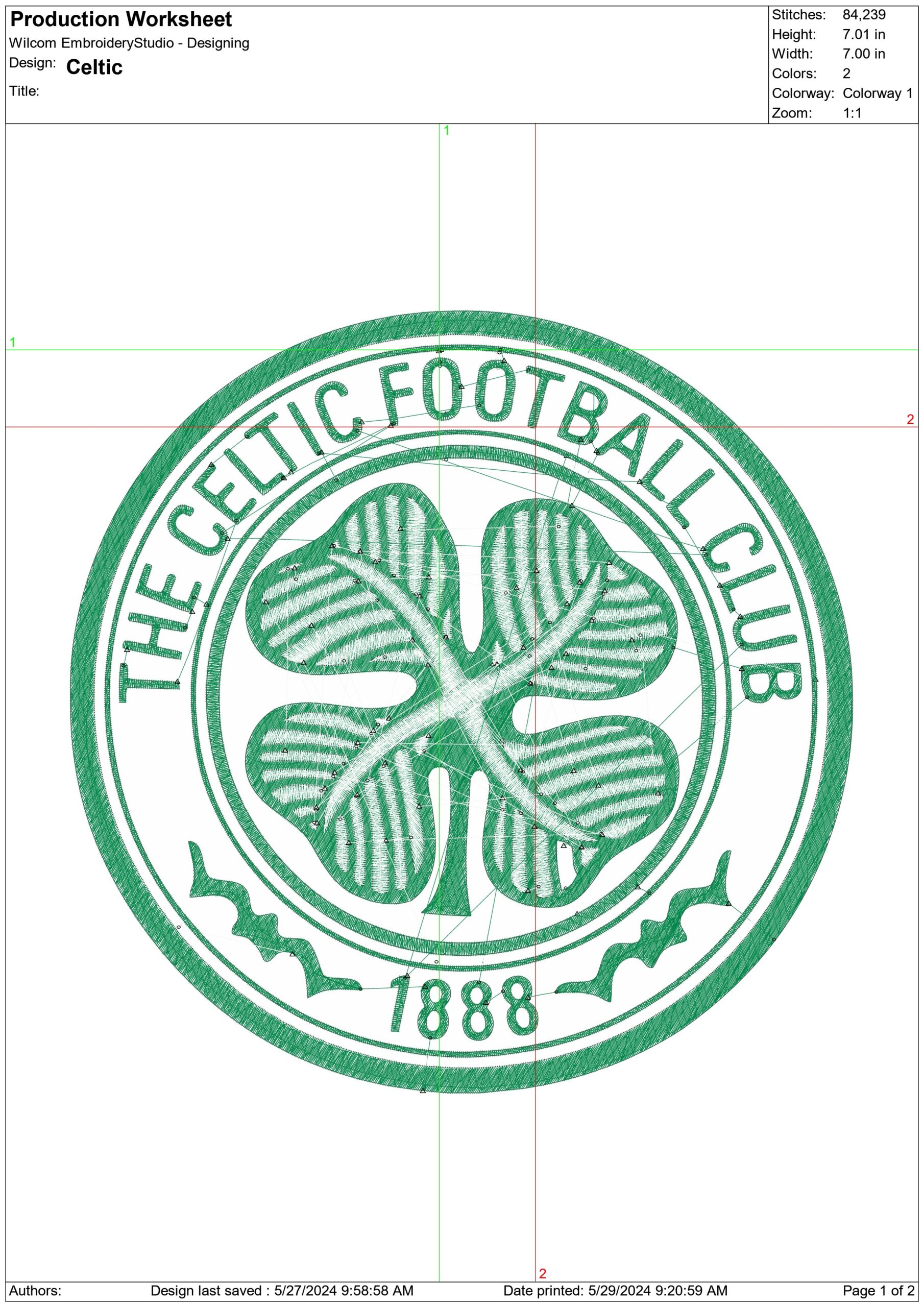 Celtic embroidery design - The Glasgow Green design machine pattern embroidery file instant download in a frame — view 2