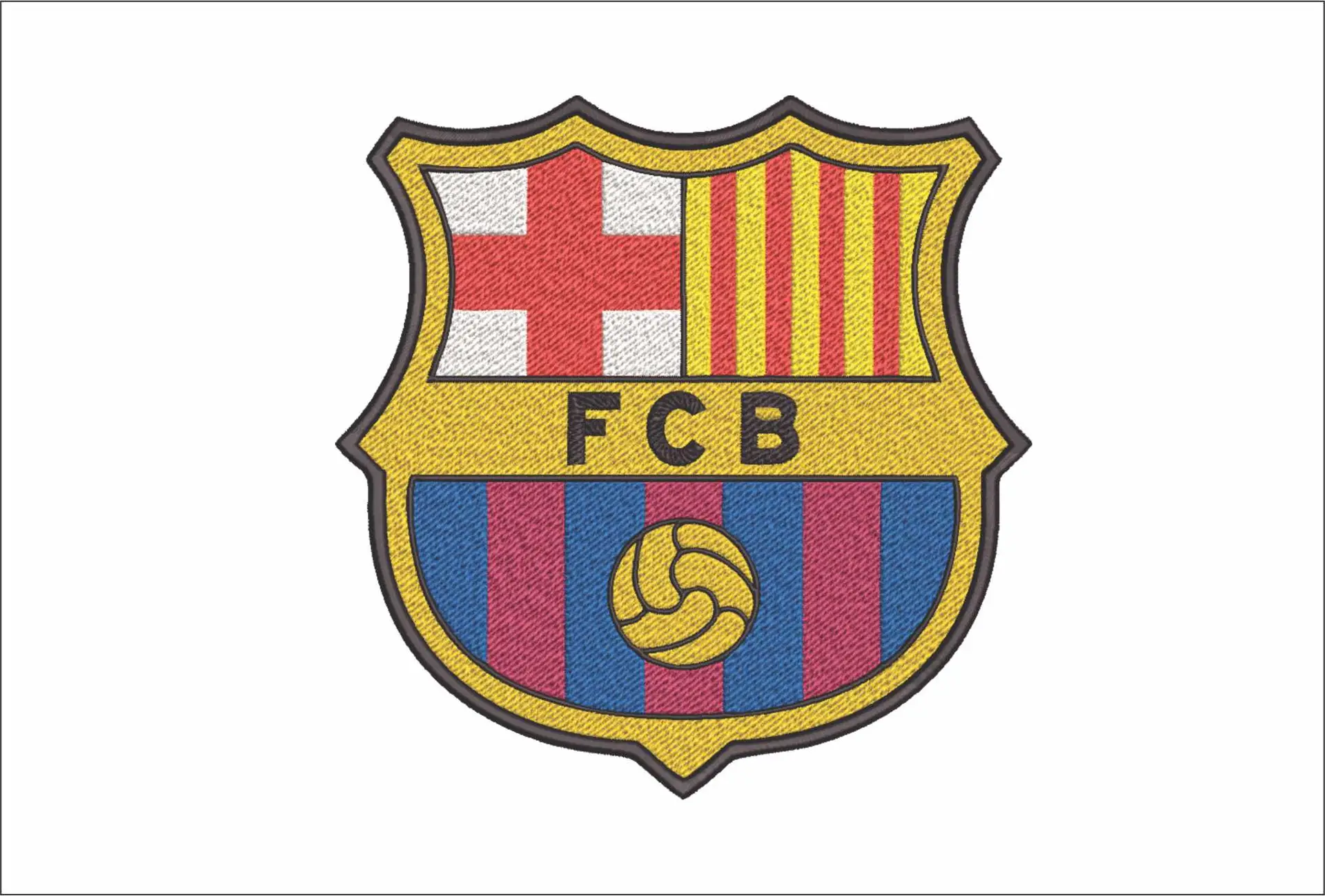 Barcelona embroidery design - One of Spain's greatest football teams The Red, Blue and Gold design machine pattern embroidery file instant download in a frame