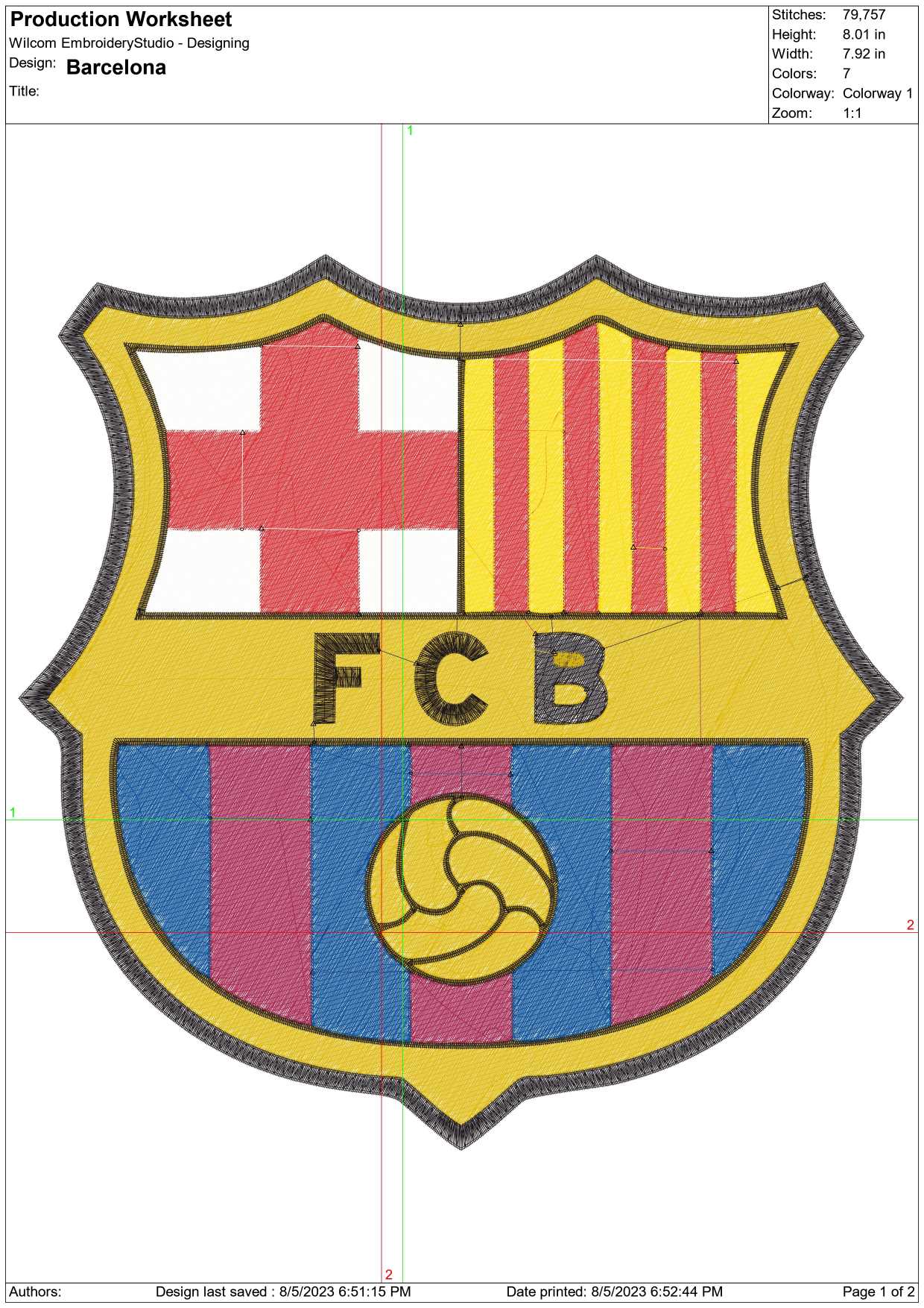 Barcelona embroidery design - One of Spain's greatest football teams The Red, Blue and Gold design machine pattern embroidery file instant download in a frame — view 2