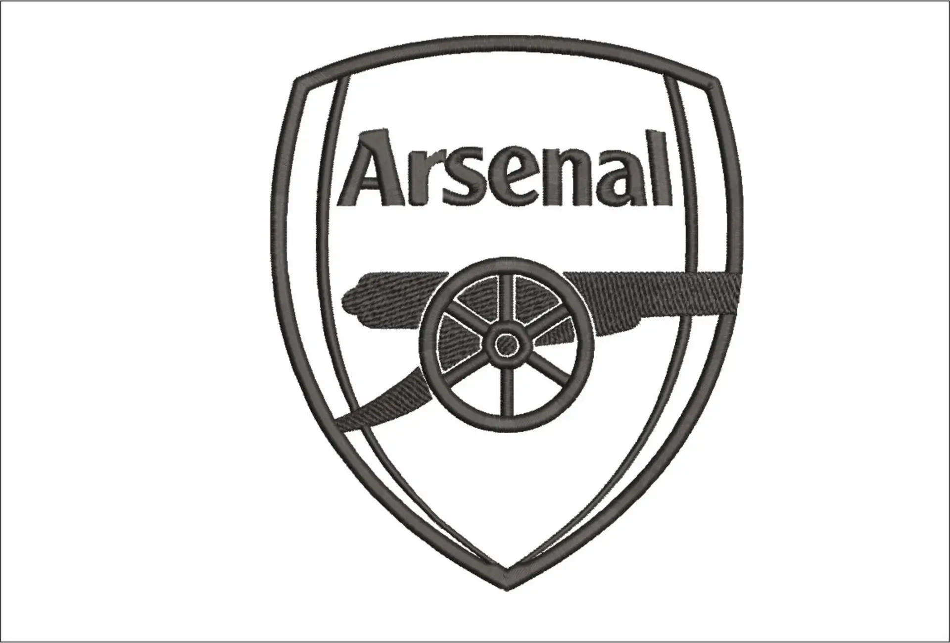 Arsenal Outline embroidery design - The Gunners design machine pattern Baby toddler embroidery file instant download in a frame