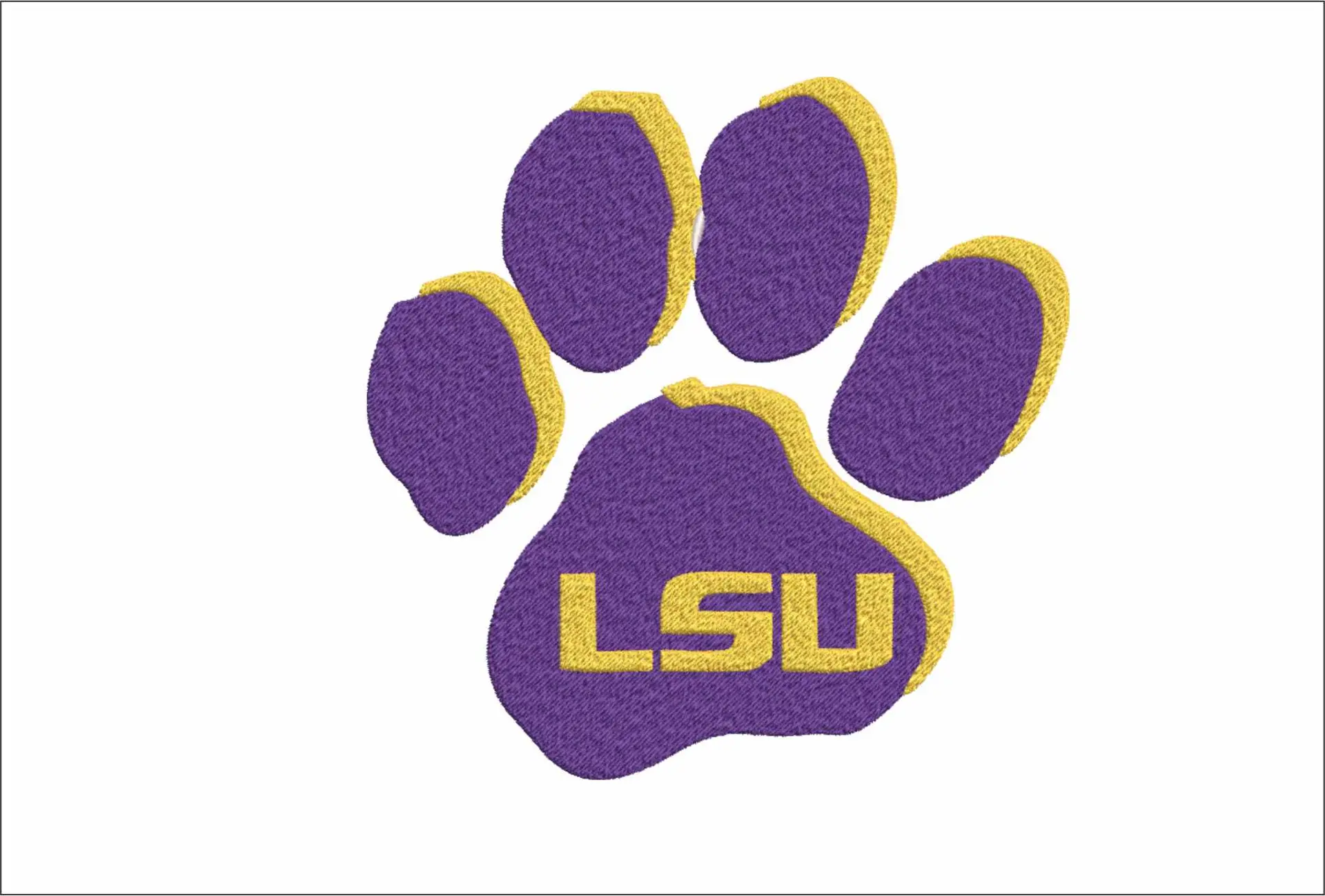 LSU Tigers 3d paws embroidery design - Fighting Tigers Logo - Louisiana State University  Logo  embroidery machine  pattern embroidery file - instant download in a frame