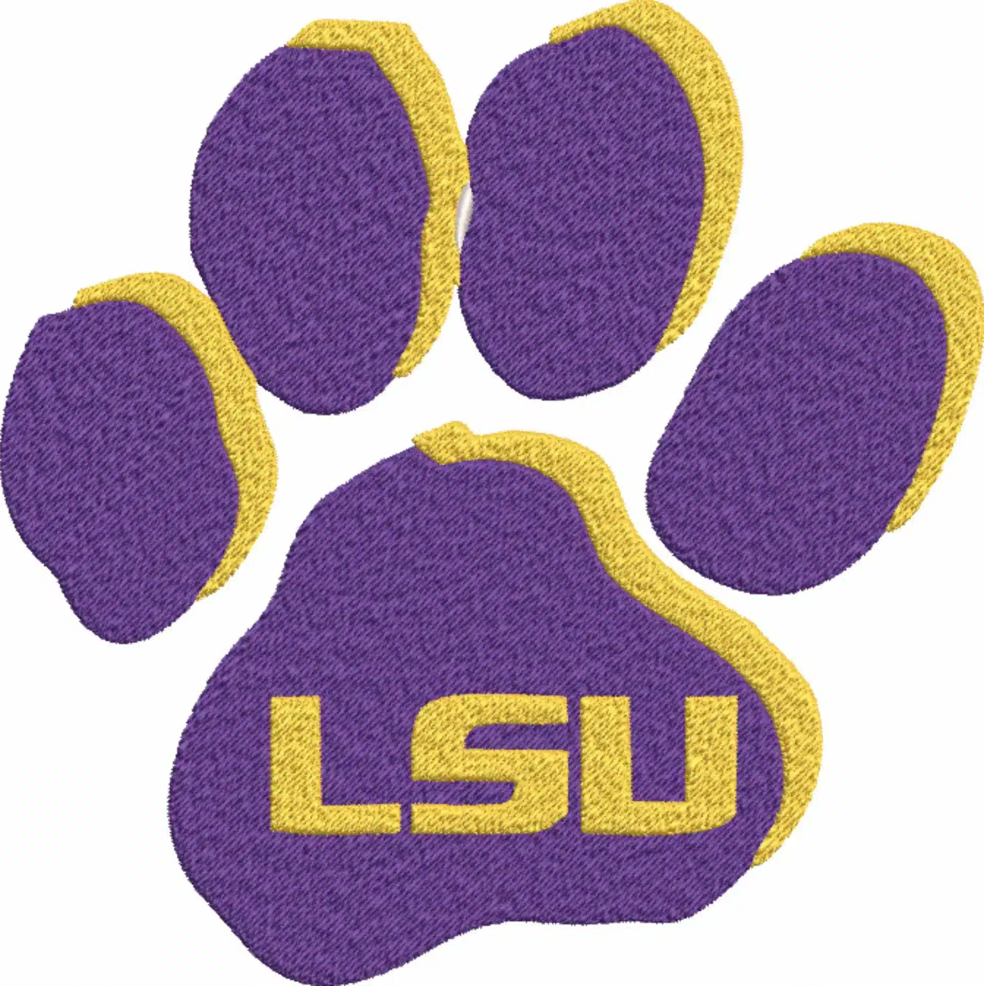 LSU Tigers 3d paws embroidery design - Fighting Tigers Logo - Louisiana State University  Logo  embroidery machine  pattern embroidery file - instant download in a frame — view 2