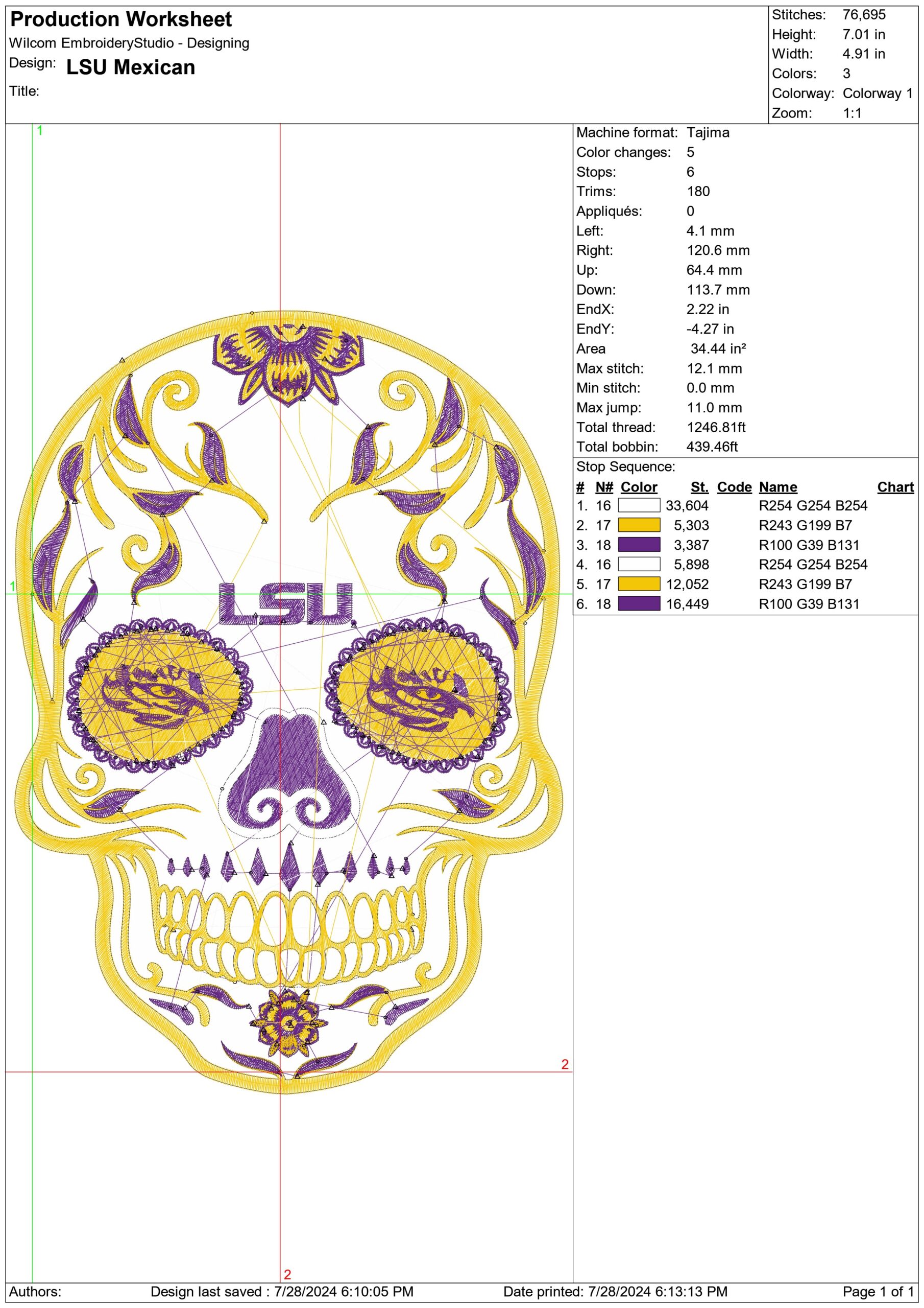 LSU Fighting Tigers Mexican embroidery design - Fighting Tigers Logo - Louisiana State University Football College Logo embroidery machine  pattern embroidery file - instant download in a frame — view 2