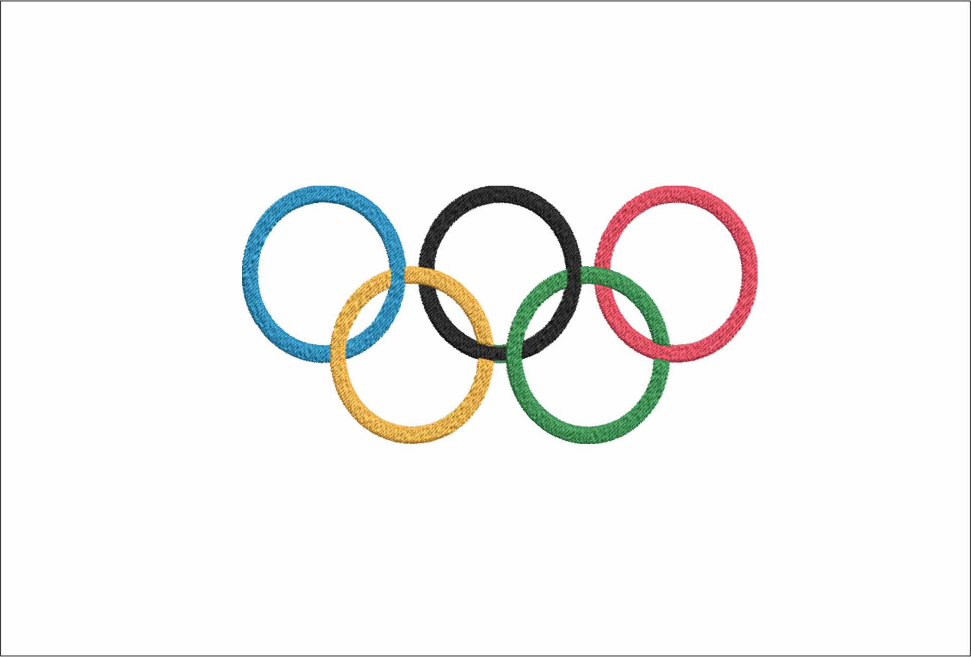 The Olympic rings since 2010 embroidery design - Paris 2024 - Olympic committee  Logo  embroidery machine  pattern embroidery file - Flat instant download in a frame