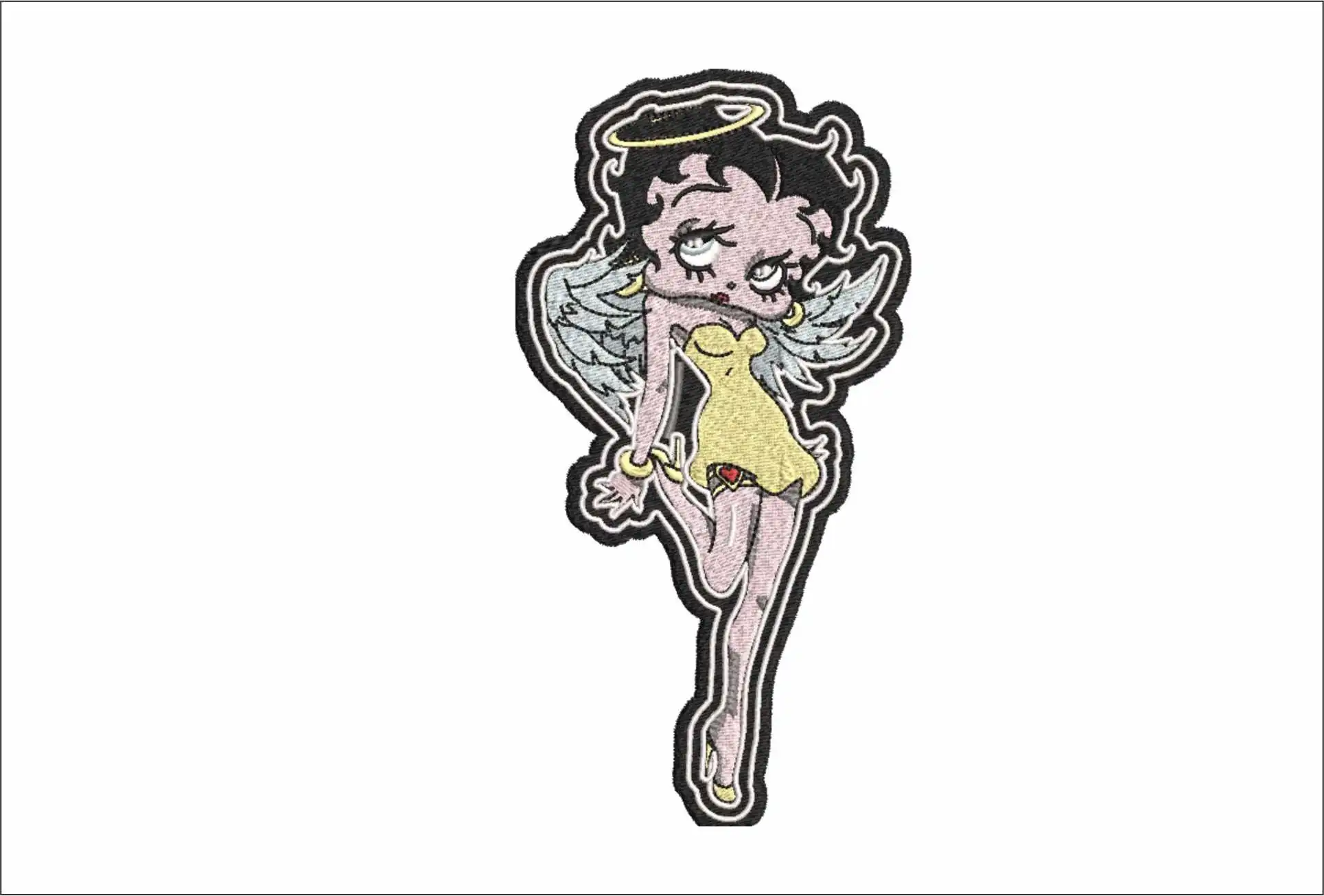 Betty Boop Angel embroidery design - 1930's Female icon that's famous for Sass and Short shirts, Betty Boop Angel embroidery file - instant download