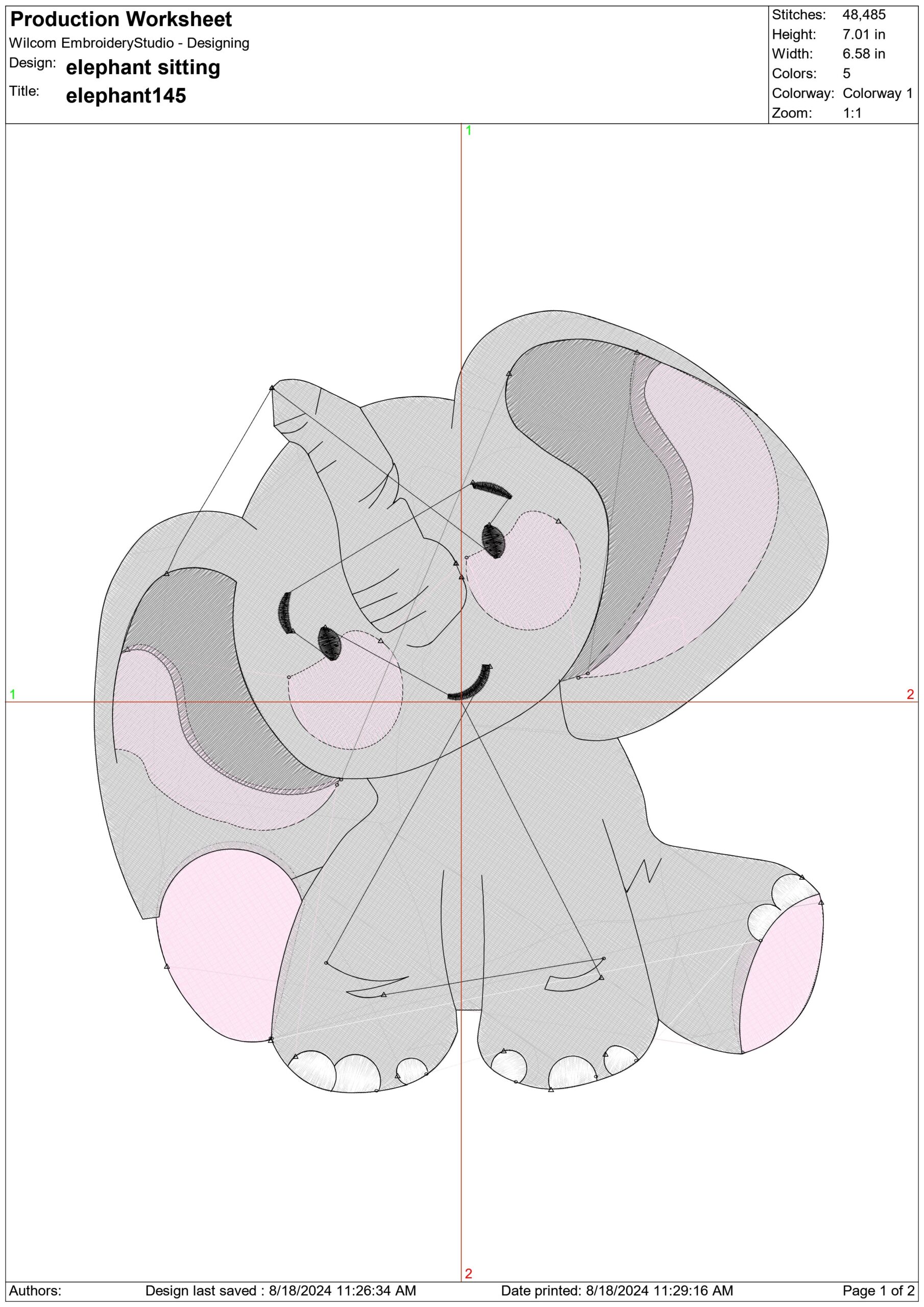 Baby Elephant embroidery design - Elle embroidery design machine pattern - Baby toddler Infant embroidery file instant download in a frame — view 2