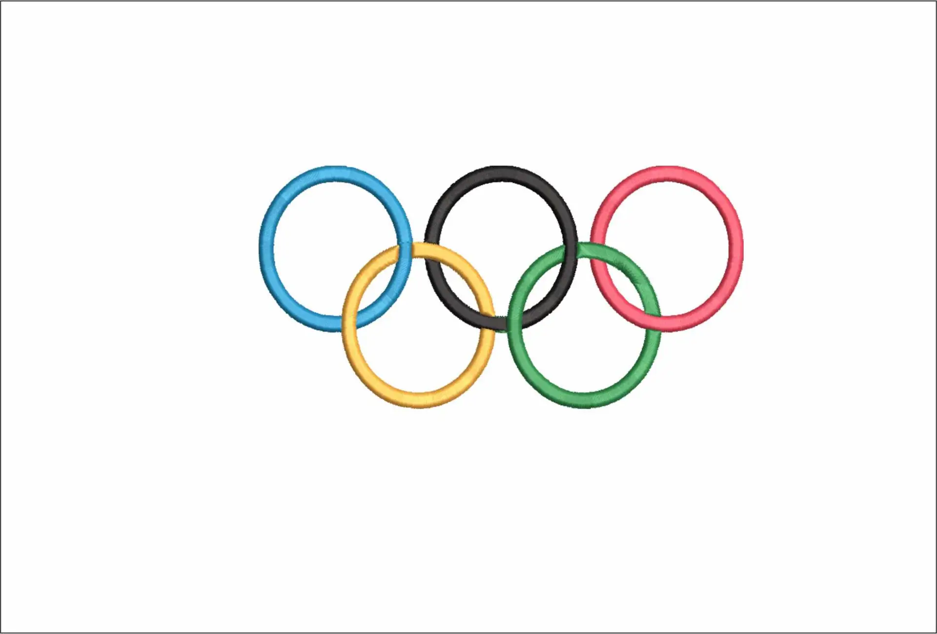 The Olympic rings since 2010 Raised embroidery design - Paris 2024 - Olympic committee  Logo  embroidery machine  pattern embroidery file - instant download in a frame
