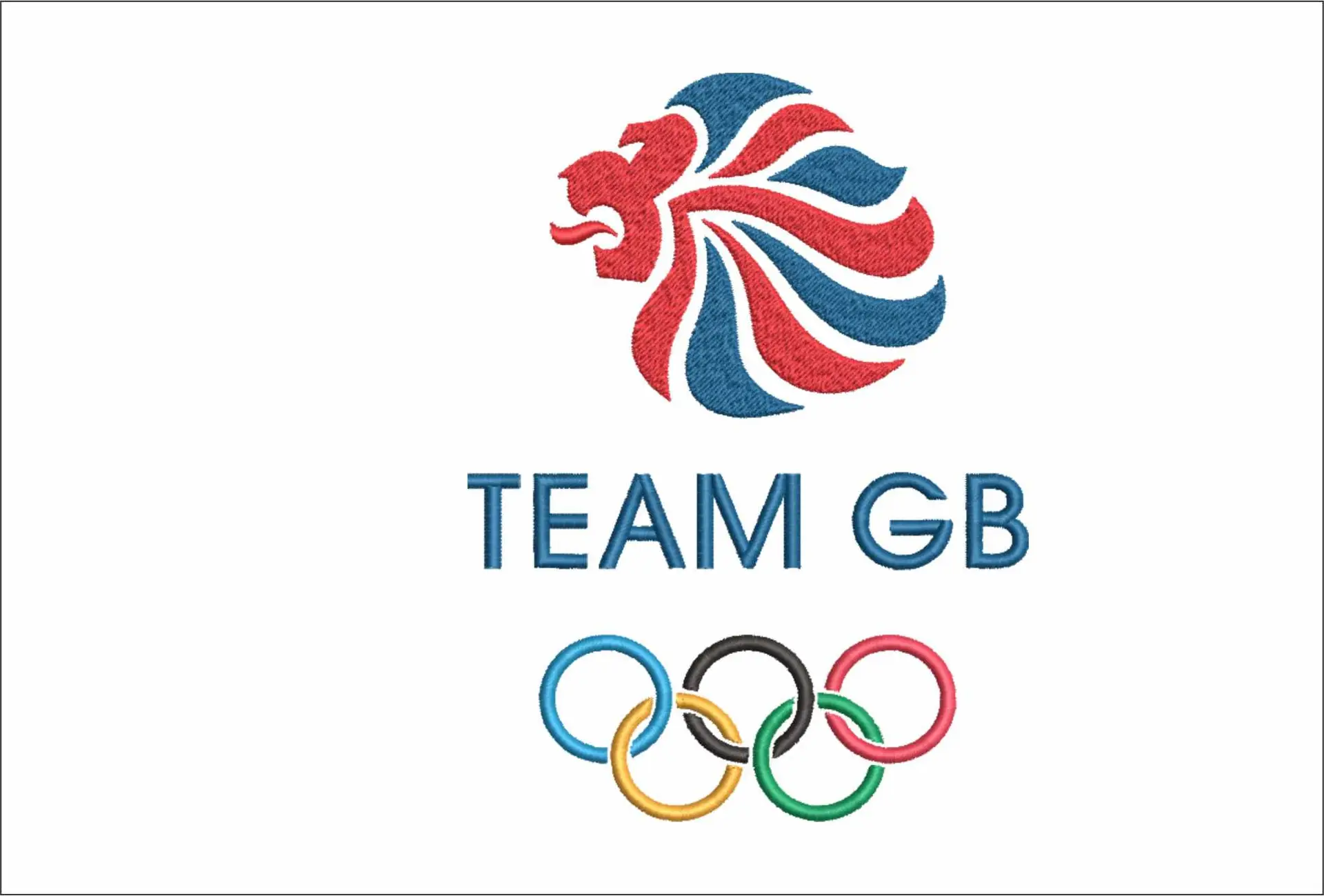 Team GB Lion and Olympic rings since embroidery design - Paris 2024 - Olympic committee  Logo  embroidery machine  pattern embroidery file - instant download