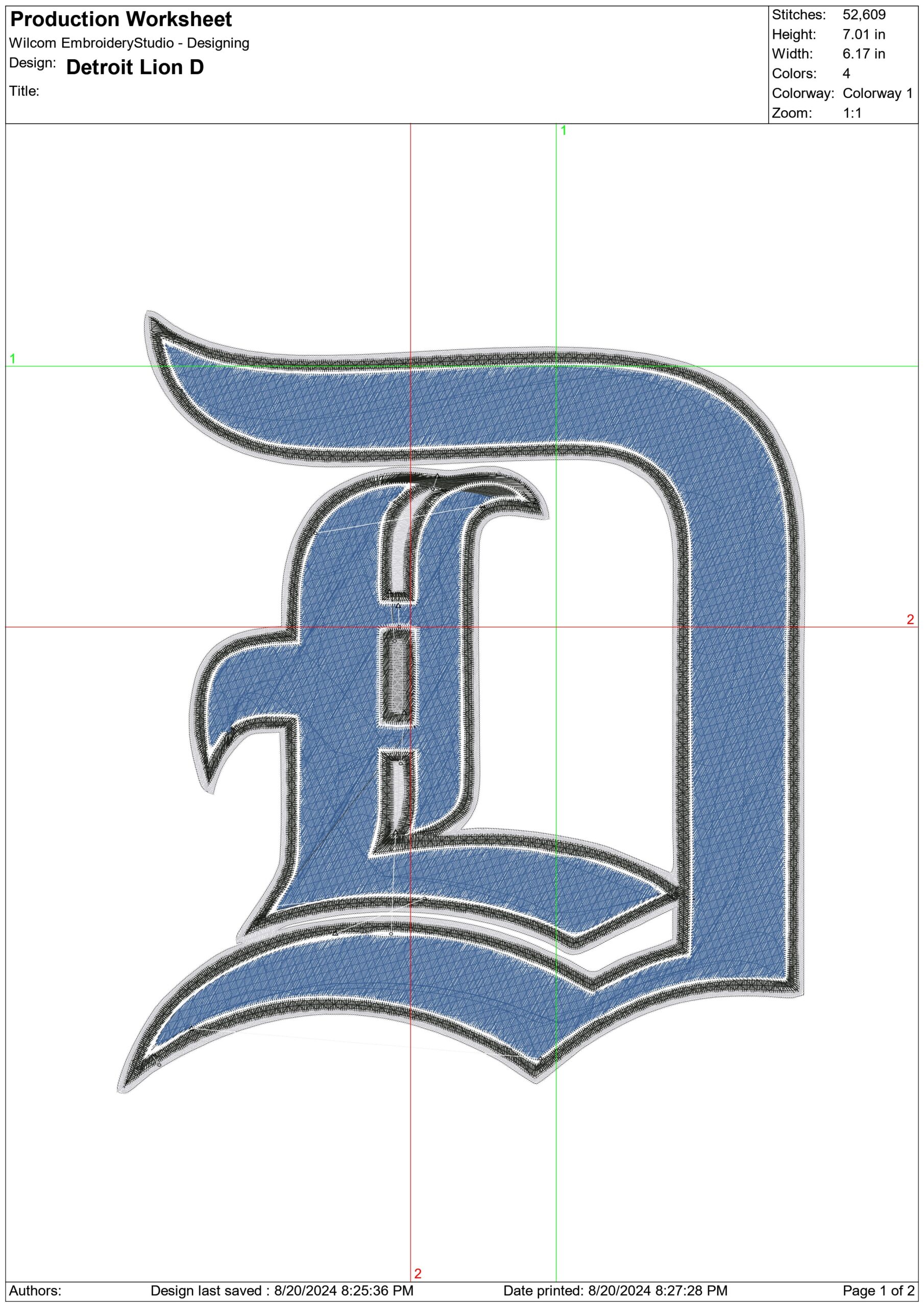 Detroit Lions D NFL embroidery design -Ford Field Detroit Michigan Stadium men's football embroidery machine pattern embroidery file - instant download — view 2