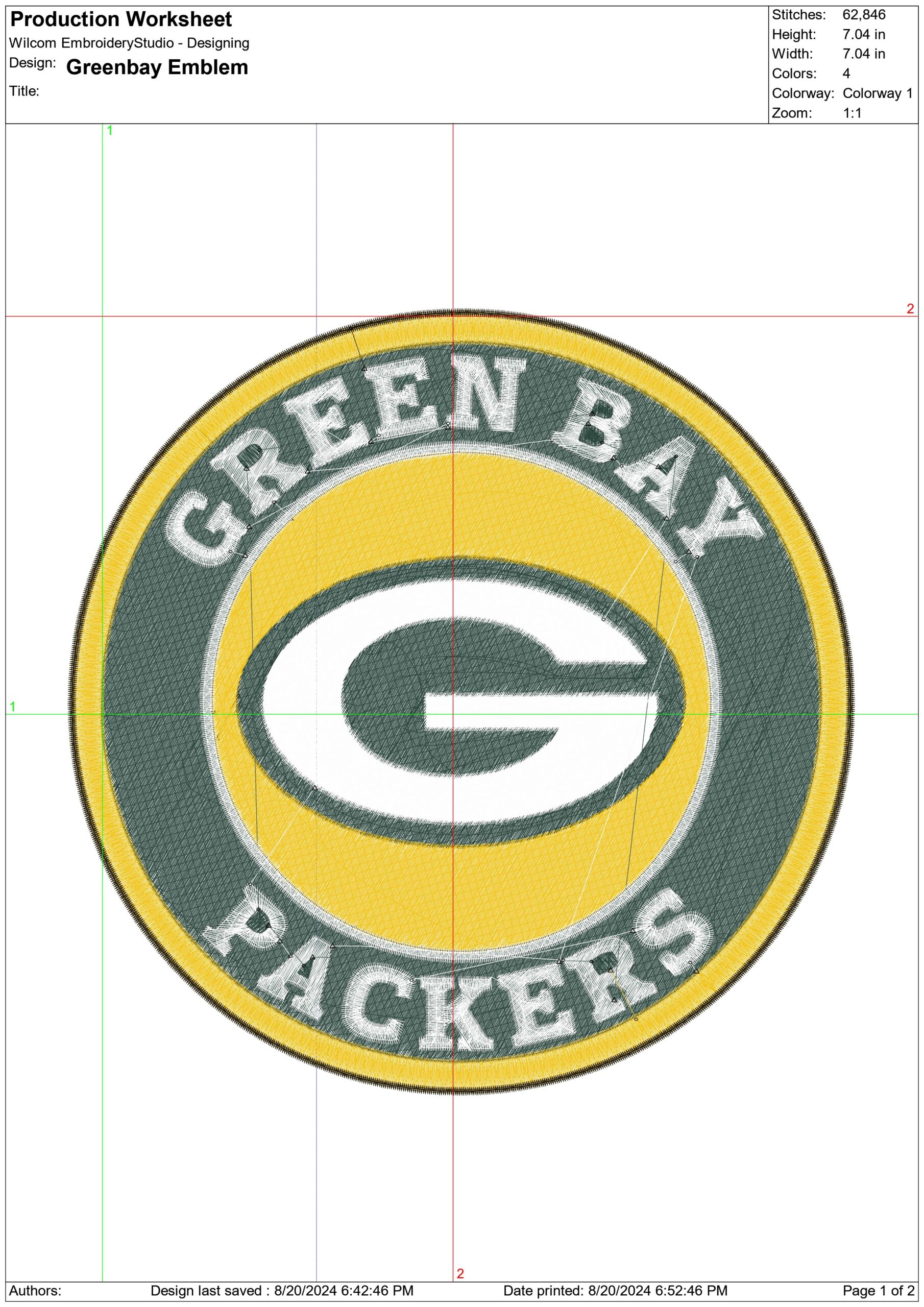 Green Bay Packers Emblem NFL embroidery design -Lambeau Field Green Bay Wisconsin Stadium men's football embroidery machine pattern embroidery file - instant download — view 2