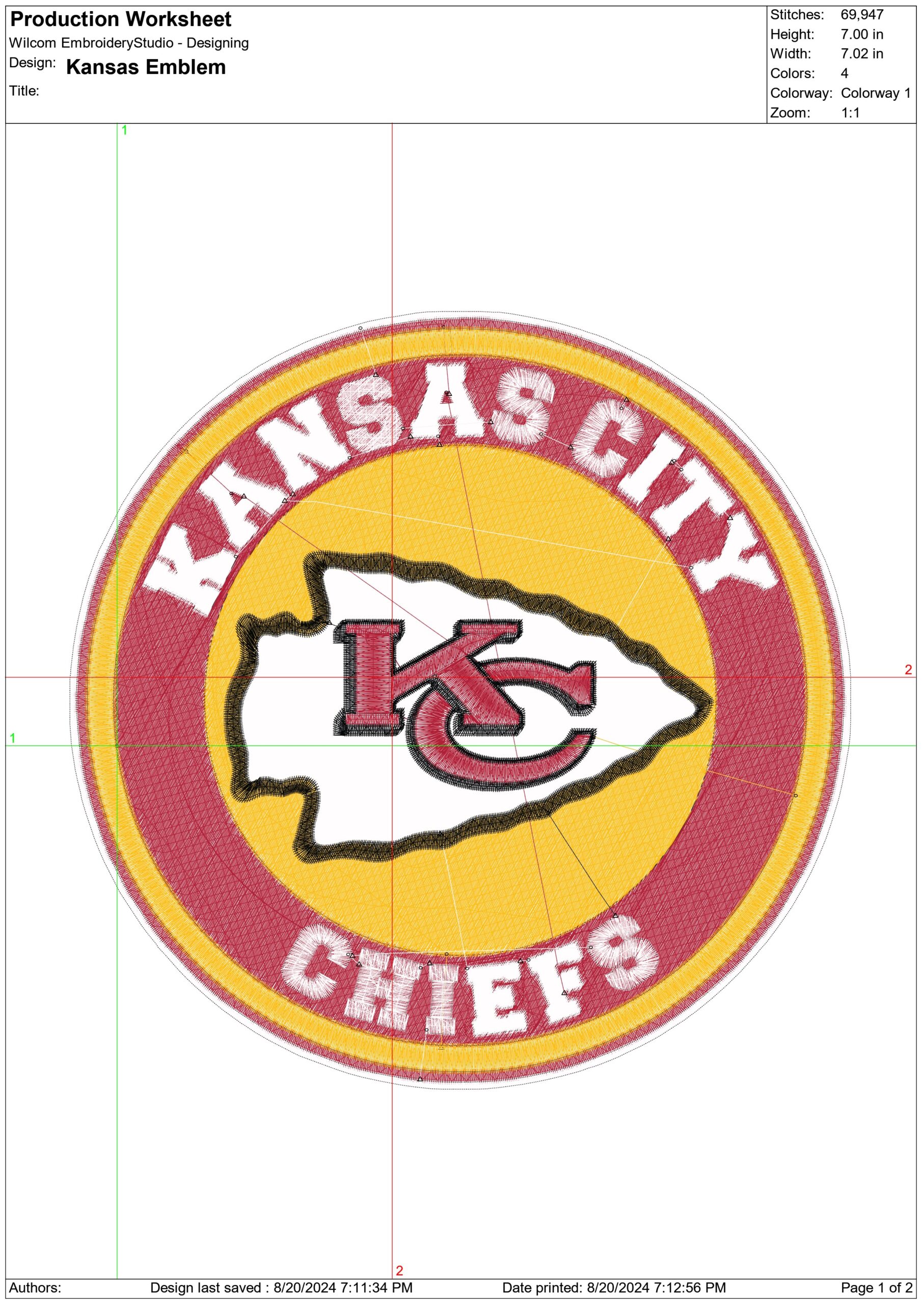 Kansas City Chiefs Emblem NFL embroidery design -Arrowhead Stadium men's football embroidery machine pattern embroidery file - instant download — view 2