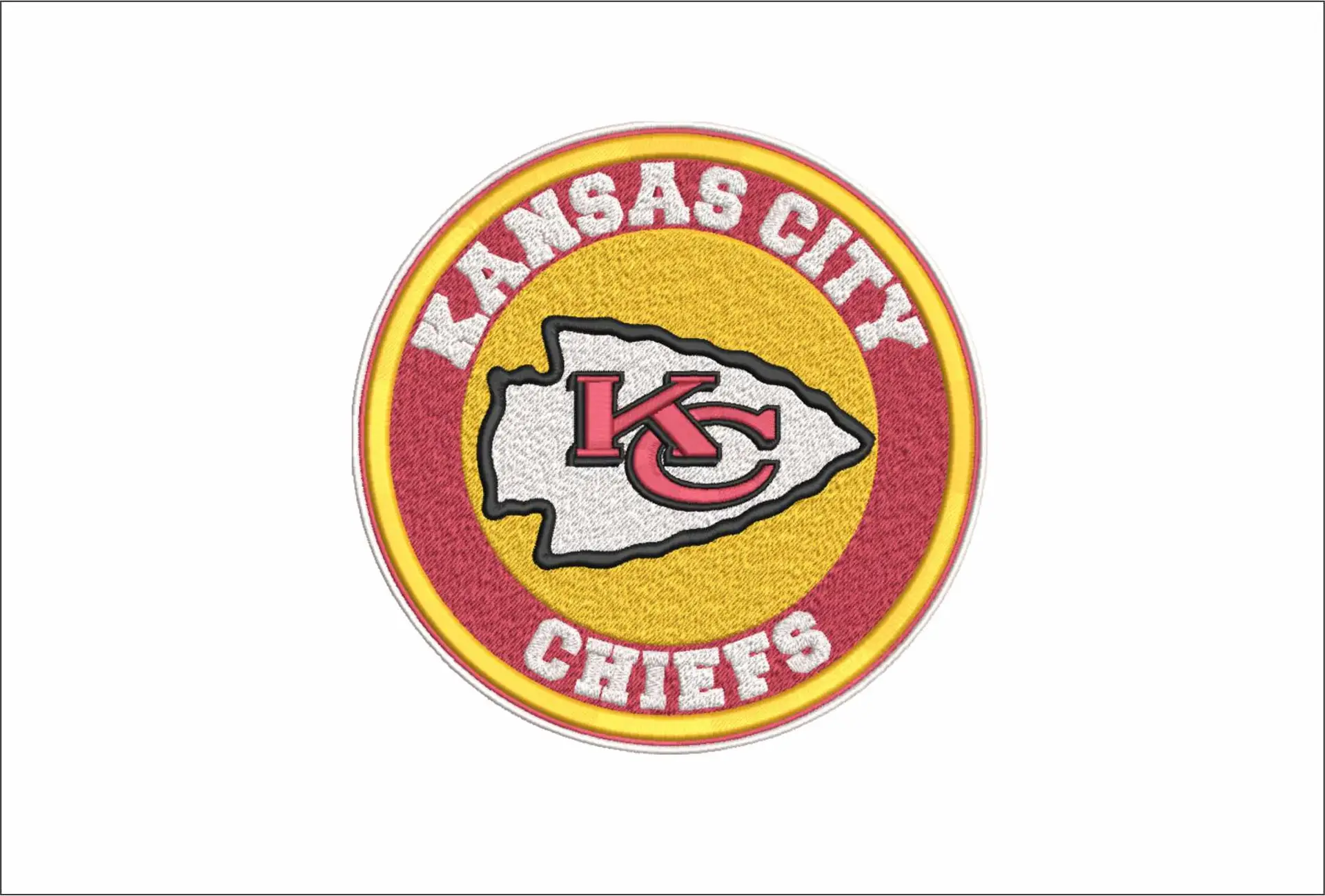 Kansas City Chiefs Emblem NFL embroidery design -Arrowhead Stadium men's football embroidery machine pattern embroidery file - instant download