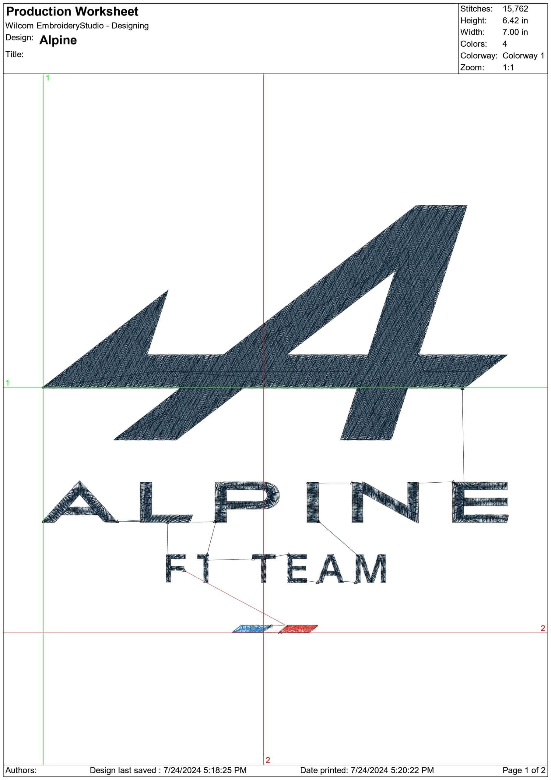 Alpine Renault F1 embroidery design - Alpine F1 design machine pattern Formula Company embroidery file instant download — view 2