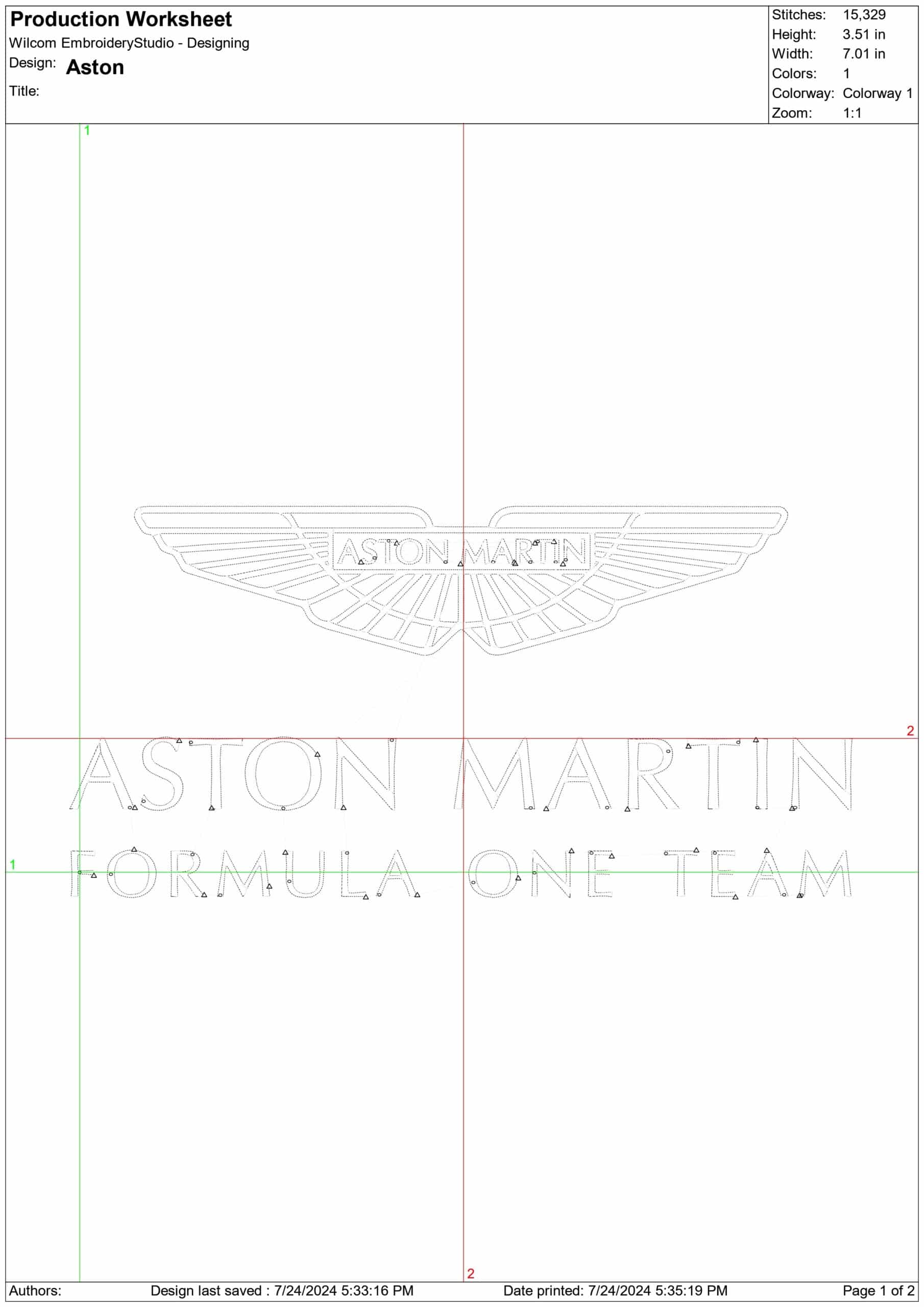 Aston Martin F1 embroidery design - Aston Martin F1 design machine pattern Formula Company embroidery file instant download — view 2