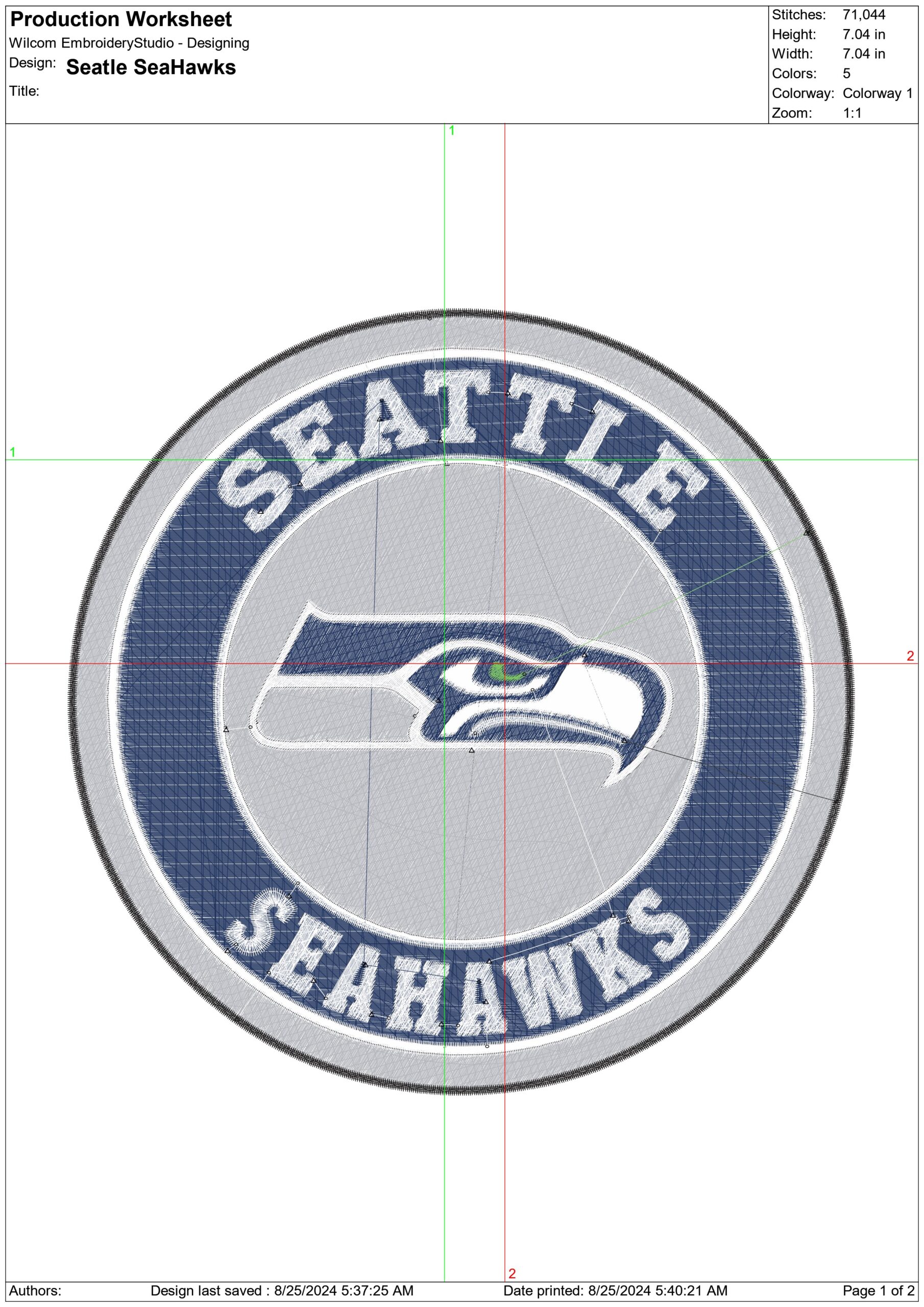 Seattle Seahawks Emblem NFL embroidery design -Lumen Field Stadium men's football embroidery machine pattern embroidery file - instant download — view 2