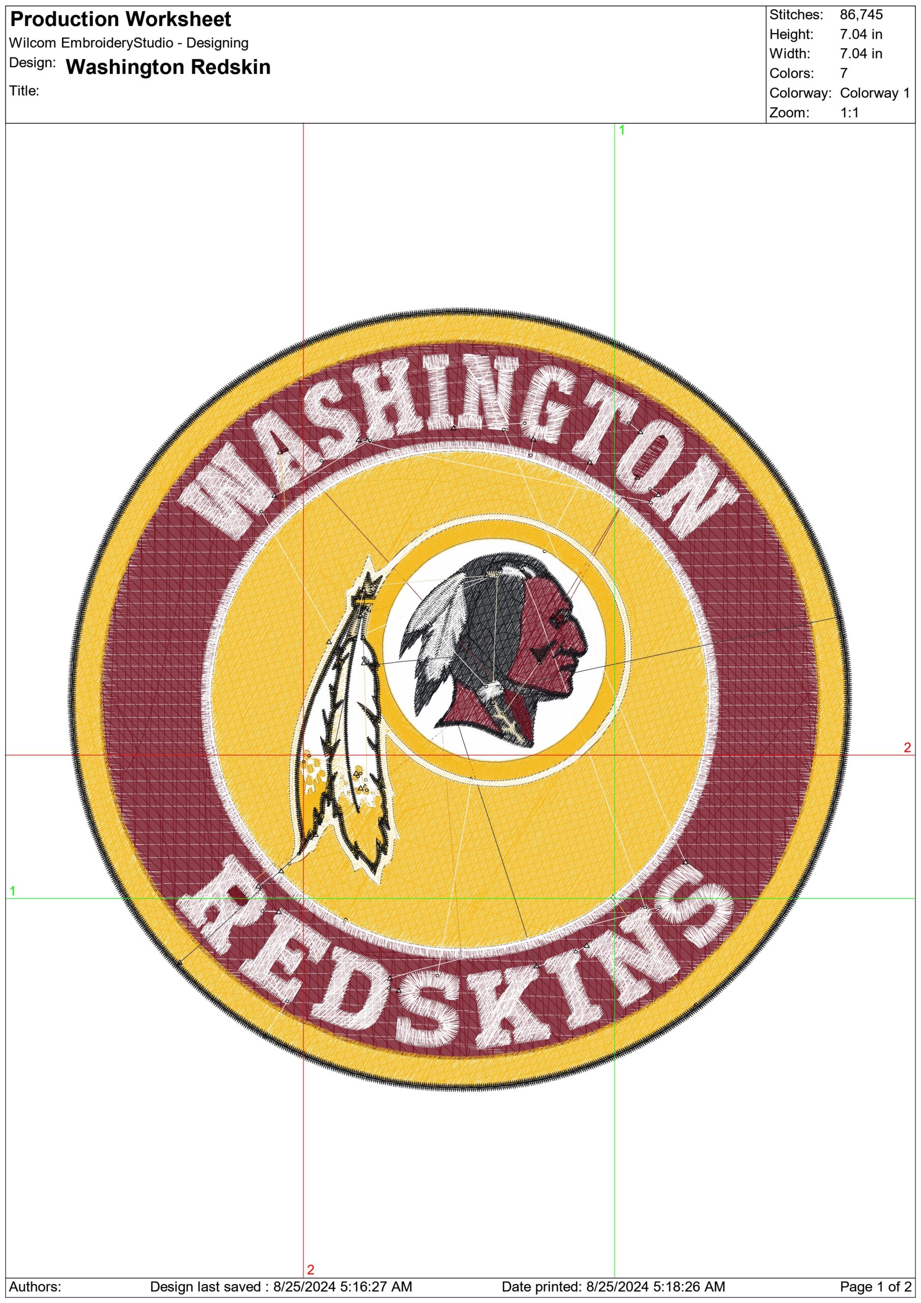 Washington Commanders Emblem NFL embroidery design -FedExField Stadium men's football embroidery machine pattern embroidery file - instant download (Copy) — view 2