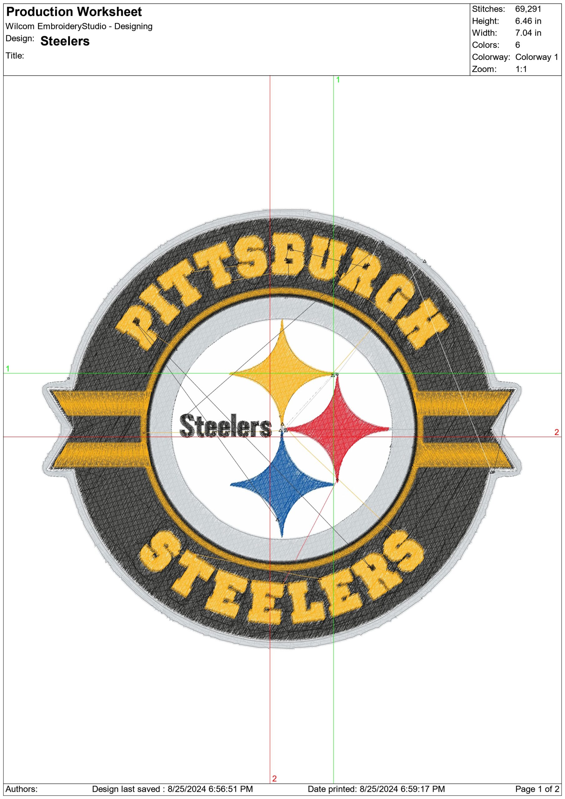 Pittsburgh Steelers emblem NFL embroidery design -Acrisure Stadium men's football embroidery machine pattern embroidery file - instant download — view 2