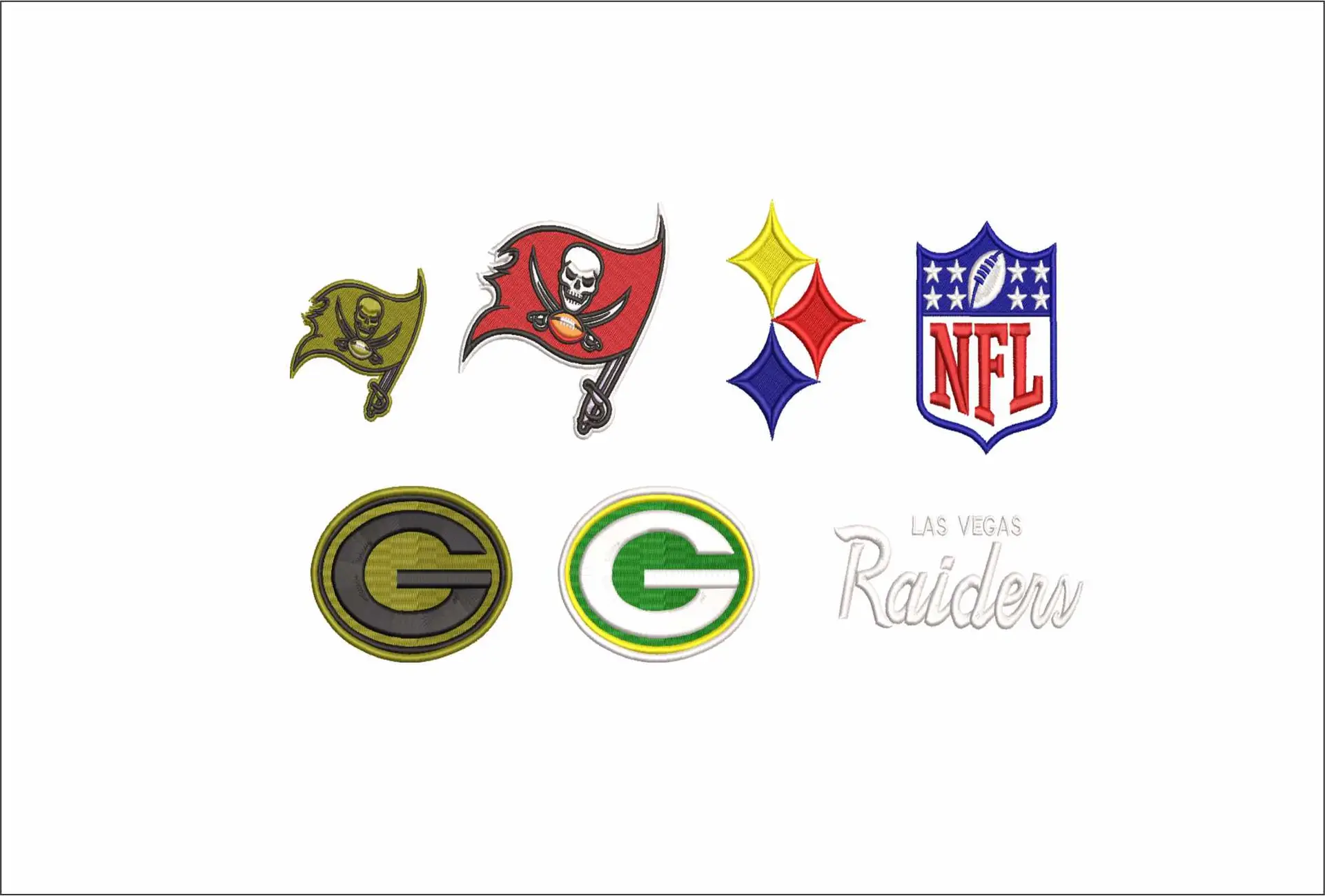 30 National Football League NFL Logos embroidery design - 30 total 2 inch designs of the logos for the NFL - Unique opportunity for multiple design in one place — view 5