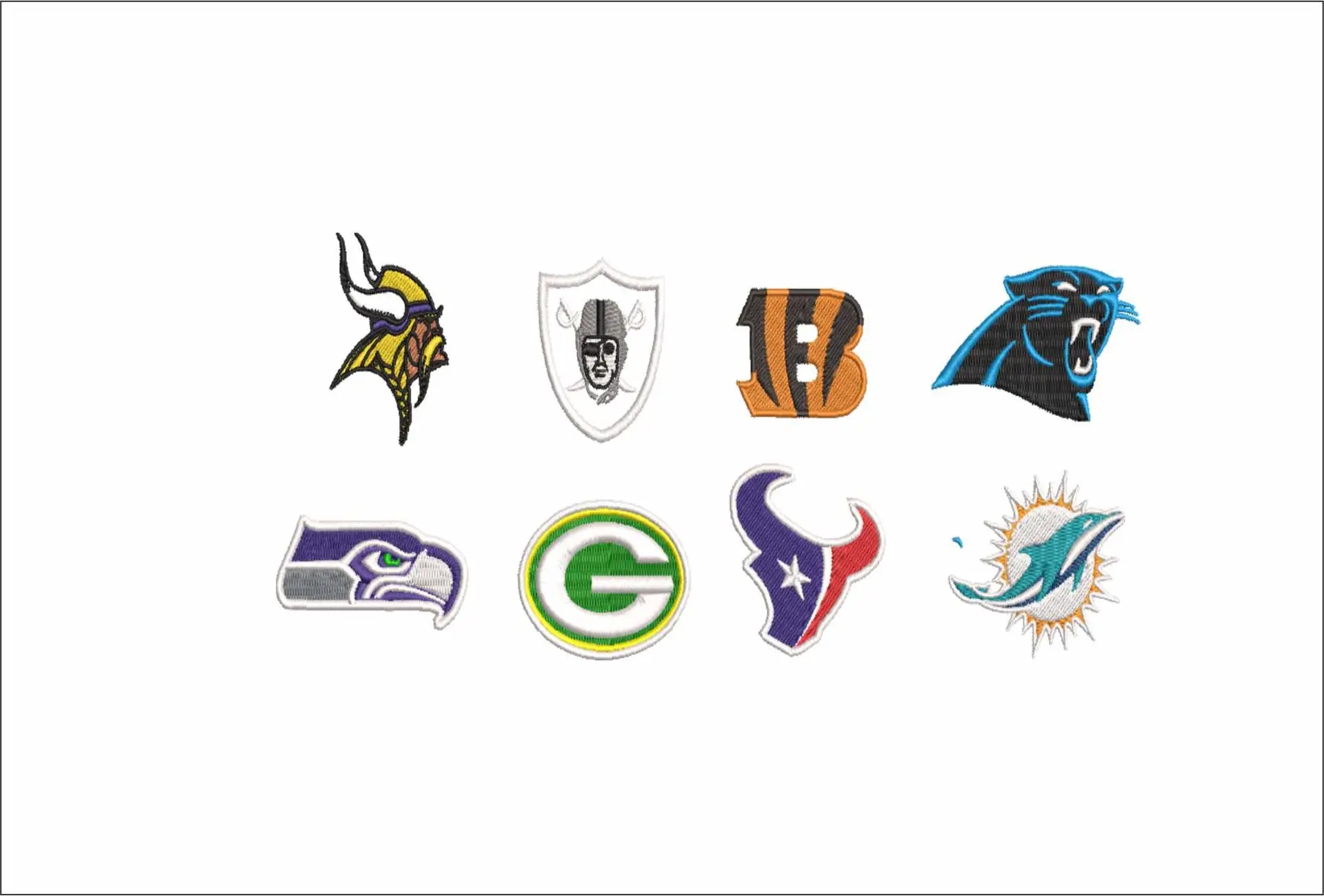 28 National Football League NFL - Logos SPECIAL PACKAGE - 28 Individual and group teams in a 2 inch embroidery design of the logos for the NFL - Unique opportunity for multiple design in one place — view 6
