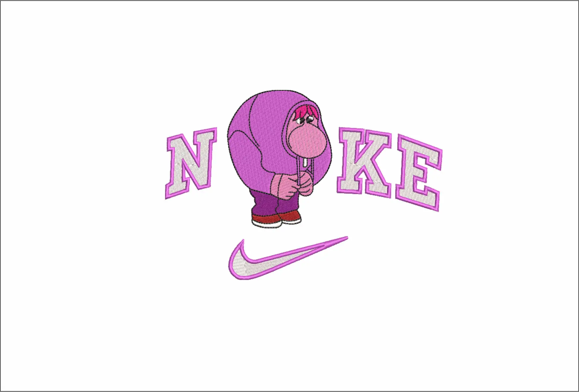 Nike Inside Out Embarrassment - Disney Films embroidery design - embroidery file - instant download in a frame