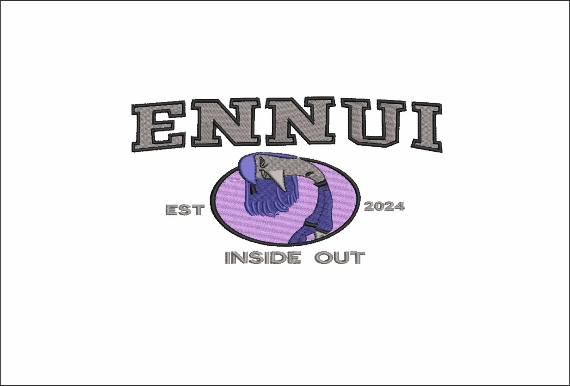 Inside Out Ennui Emblem - Disney Films embroidery design - embroidery file - instant download in a frame