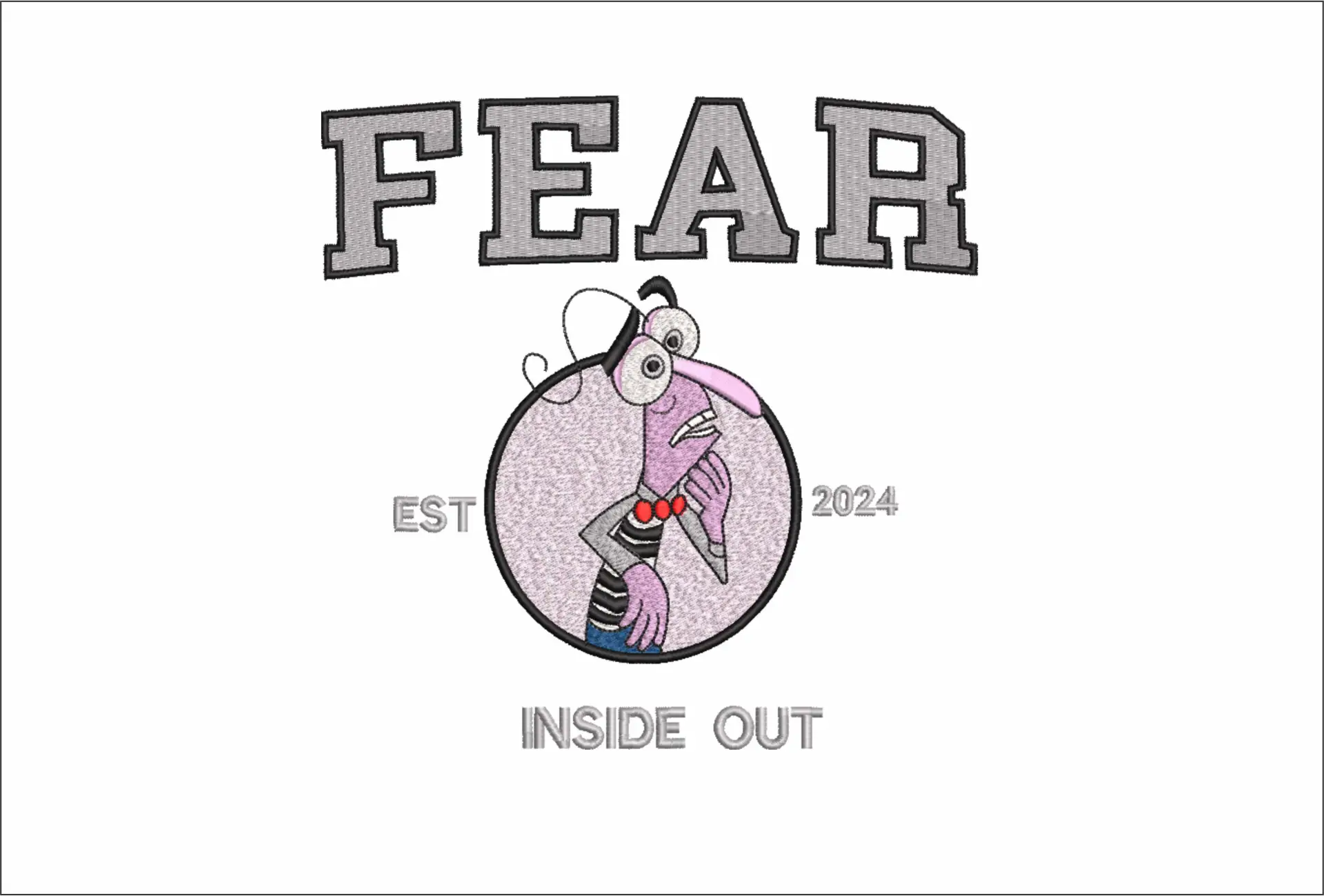 Inside Out Fear Emblem- Disney Films embroidery design - embroidery file - instant download