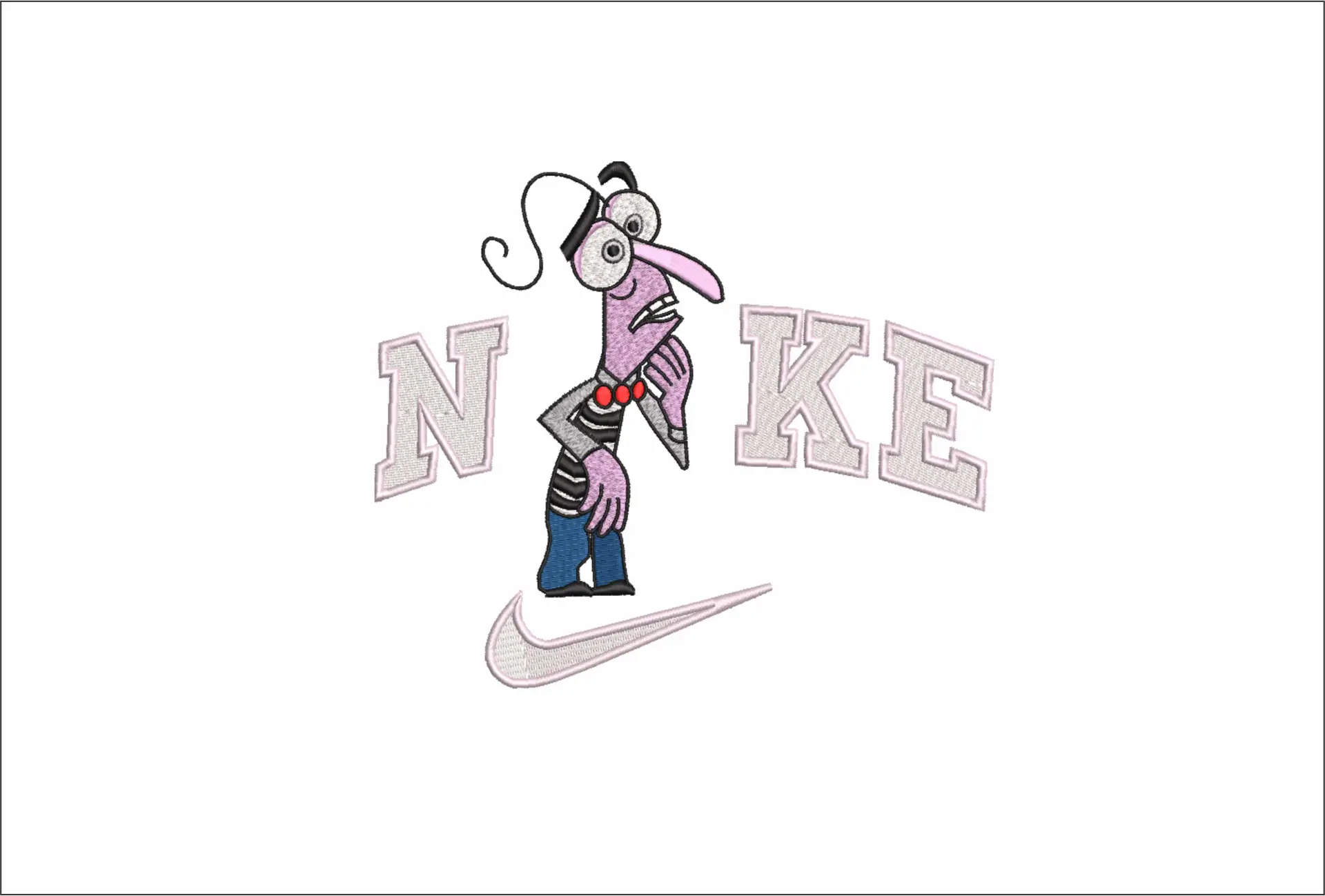 Nike Inside Out Fear - Disney Films embroidery design - embroidery file - instant download