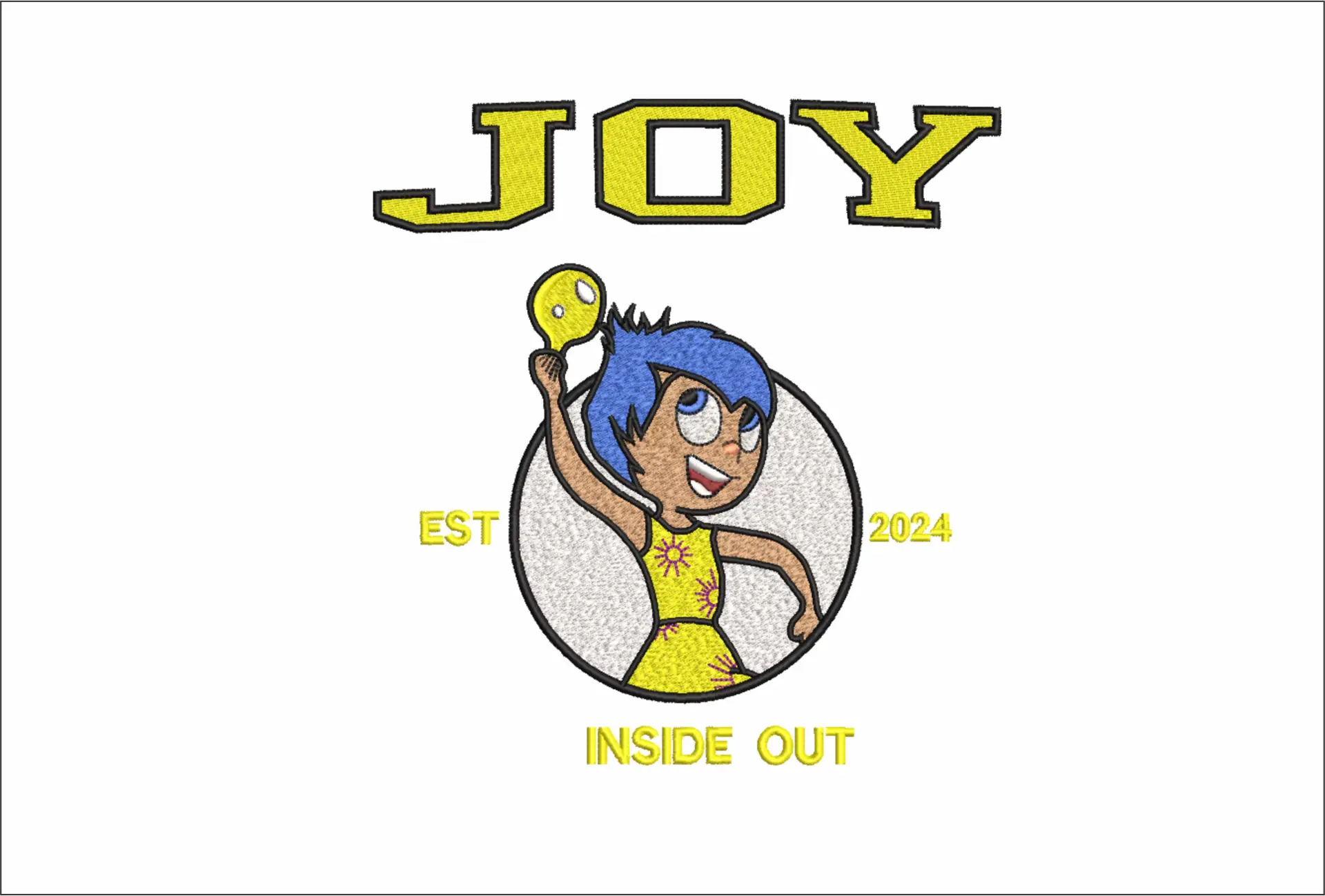Inside Out Joy Emblem- Disney Films embroidery design - embroidery file - instant download