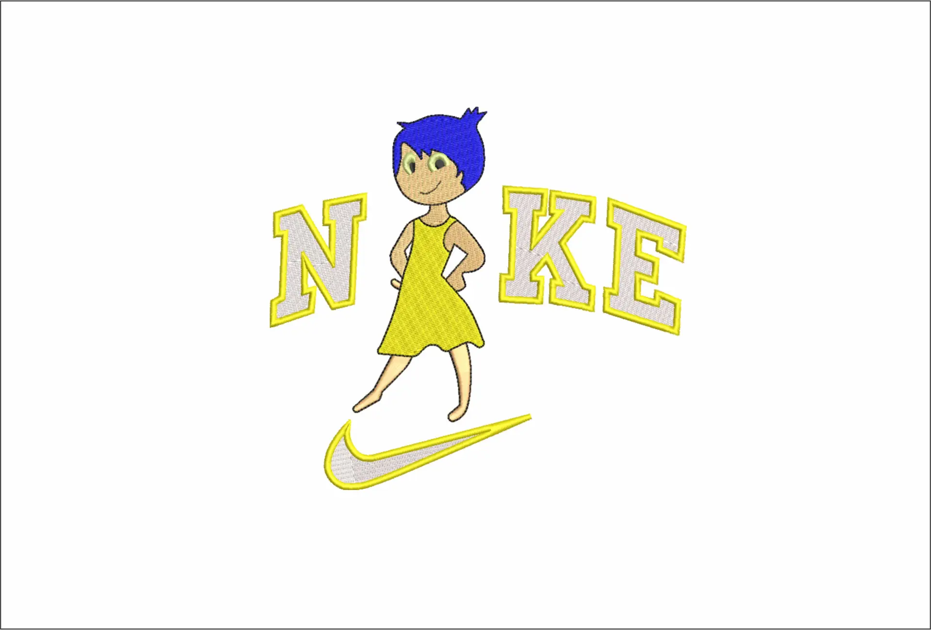 Nike Inside Out Joy - Disney Films embroidery design - embroidery file - instant download