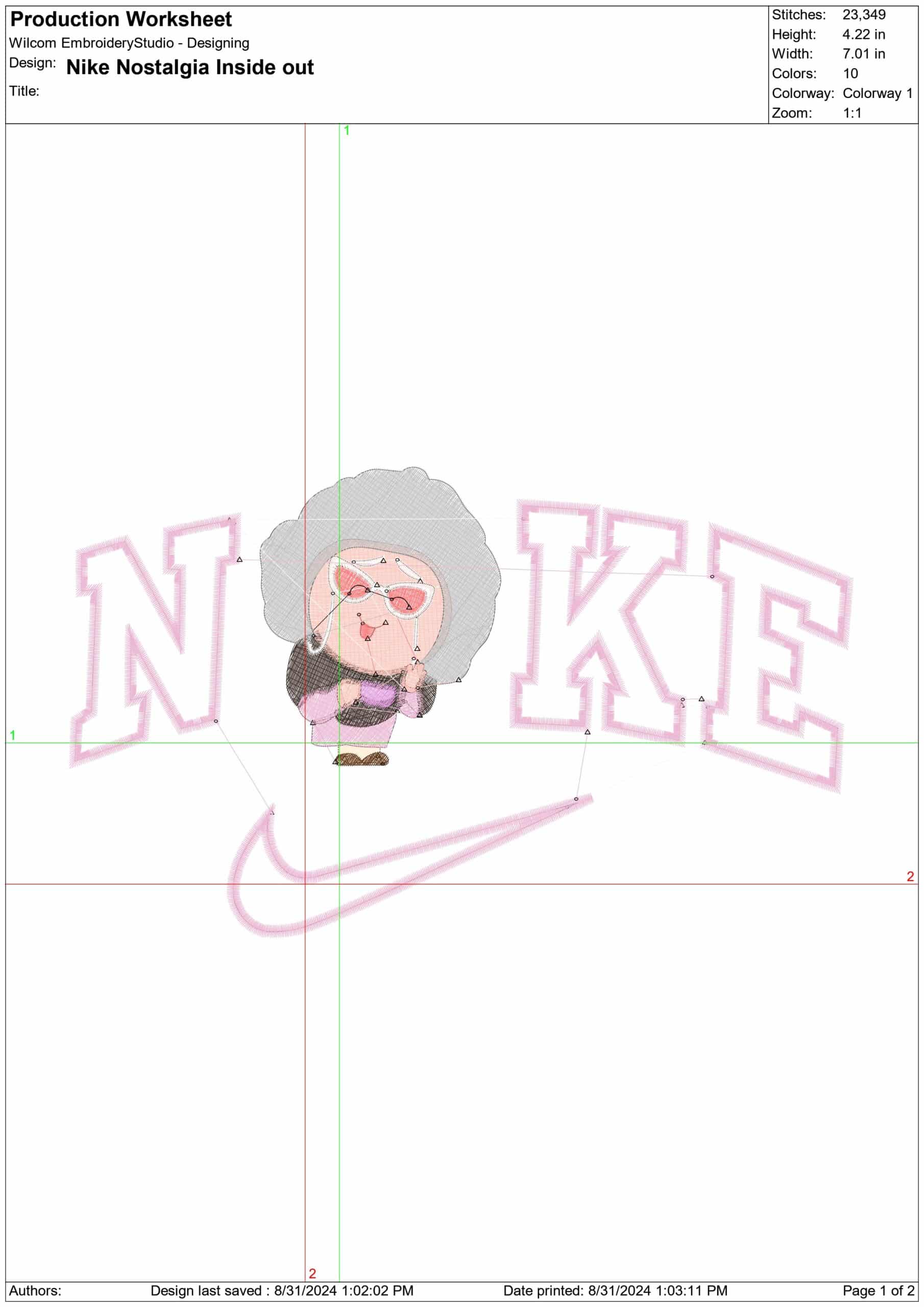 Nike Inside Out Nostalgia - Disney Films embroidery design - embroidery file - instant download — view 2