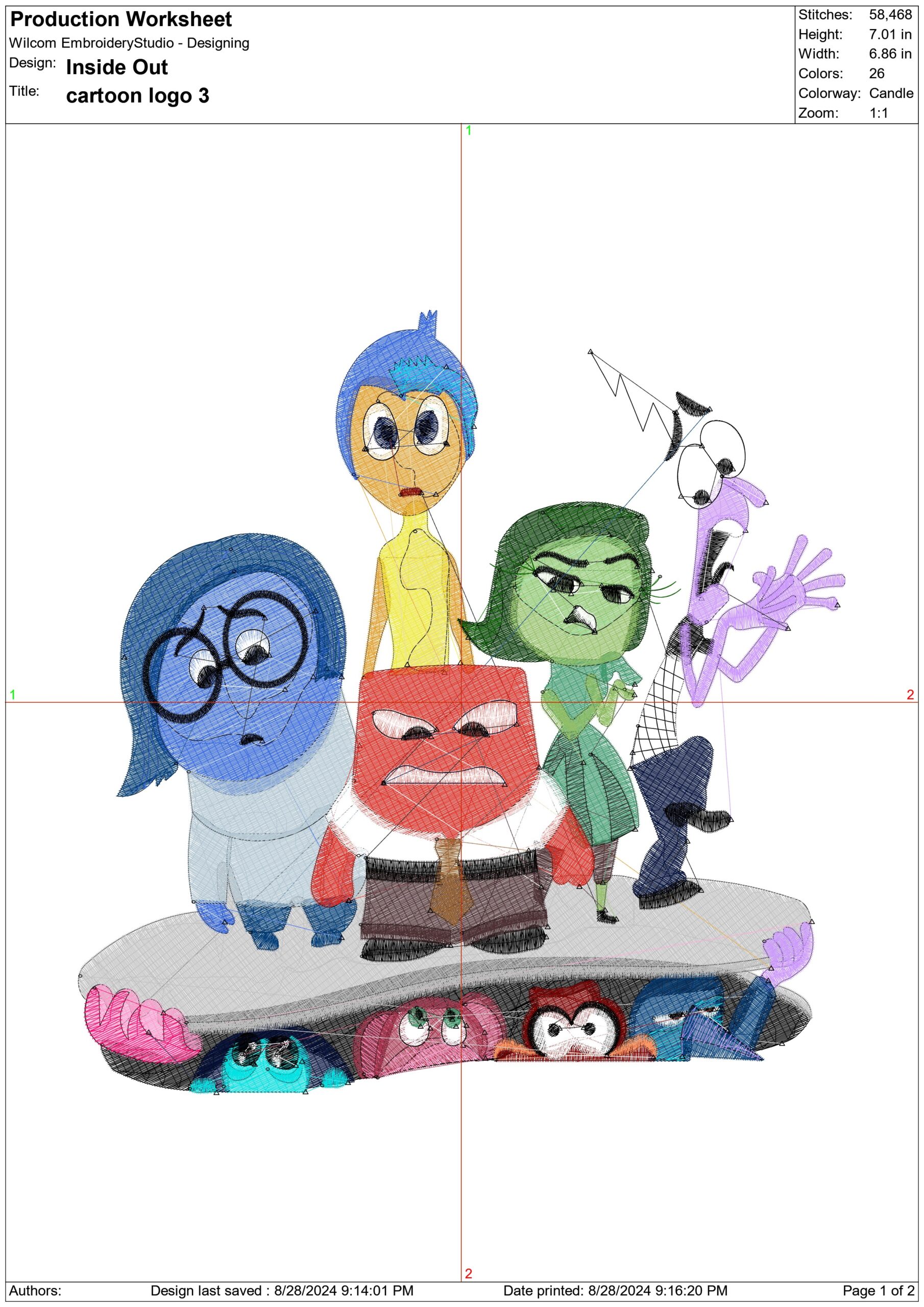 Inside Out - Disney Films embroidery design - embroidery file - instant download — view 2