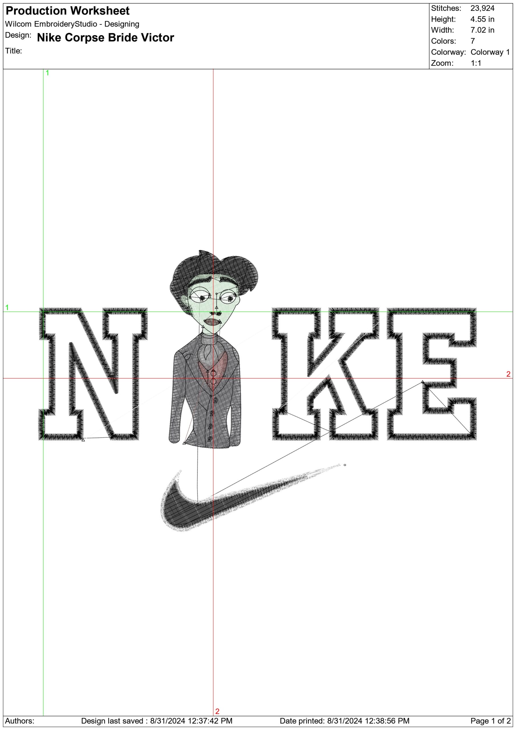 Nike Victor Corpse Bride - Cartoon Film for Halloween embroidery design - embroidery file - instant download — view 2
