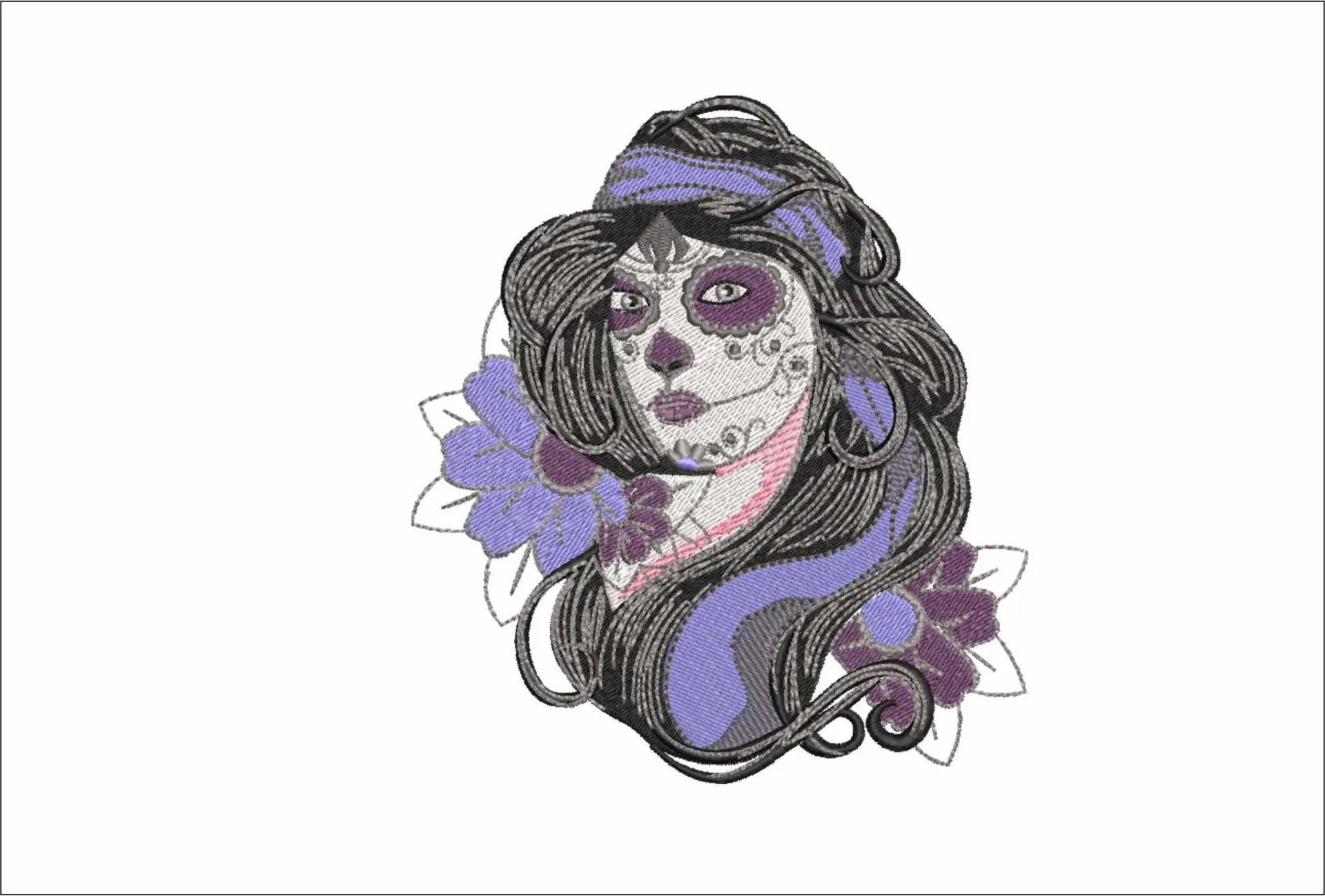 Day of Dead Lady - Day of the Dead - Halloween embroidery design - embroidery file - instant download