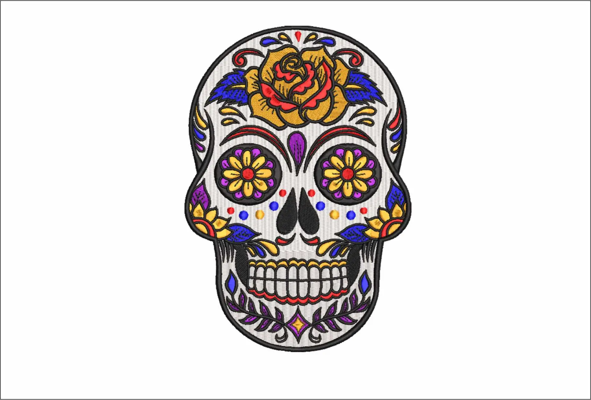 Day of Dead Death Sugar Skull - Day of the Dead - Halloween embroidery design - embroidery file - instant download