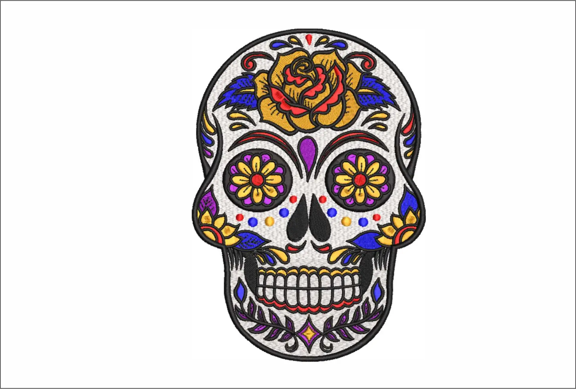 Sugar Skull Day of Dead - Day of the Dead - Halloween embroidery design - embroidery file - instant download