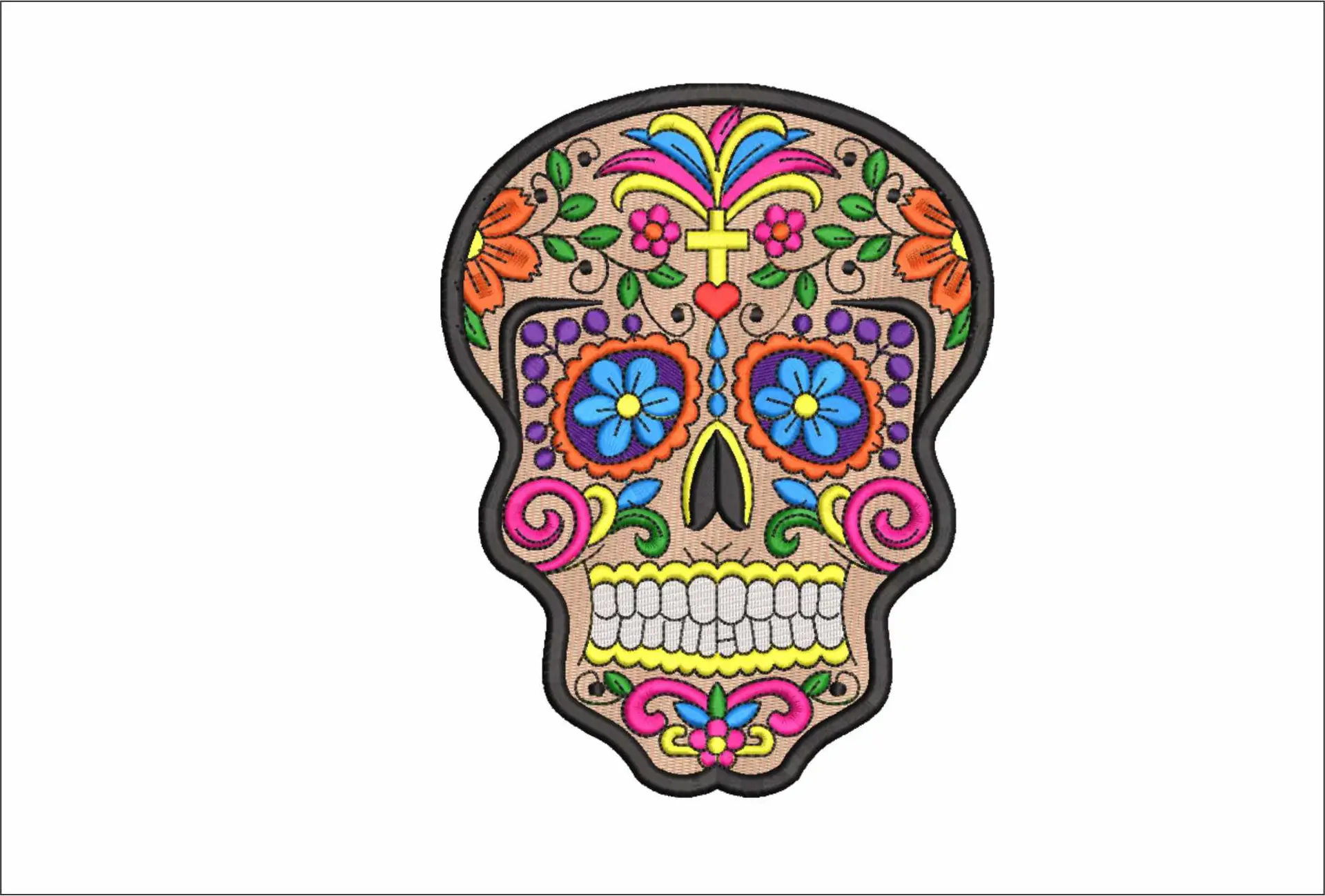 Sugar Skull Lady Day of the Dead - Halloween embroidery design - embroidery file - instant download
