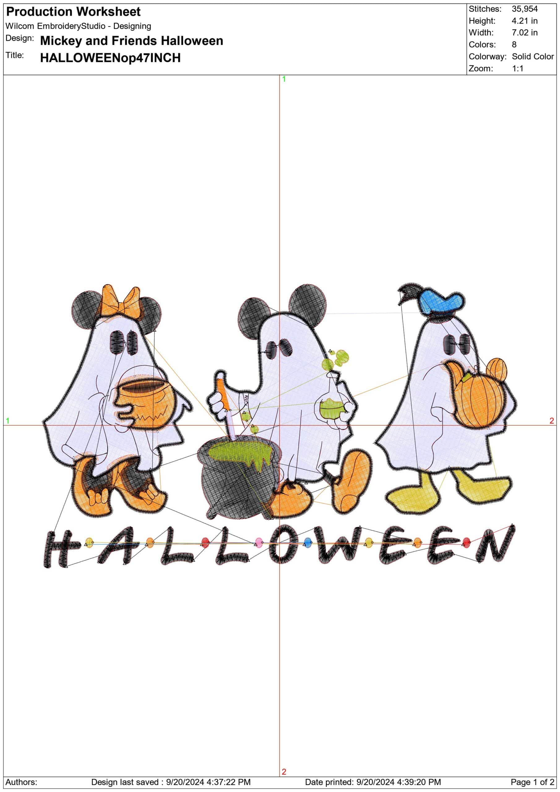 Mickey and Friends in Halloween - Halloween embroidery design - embroidery file - instant download — view 2